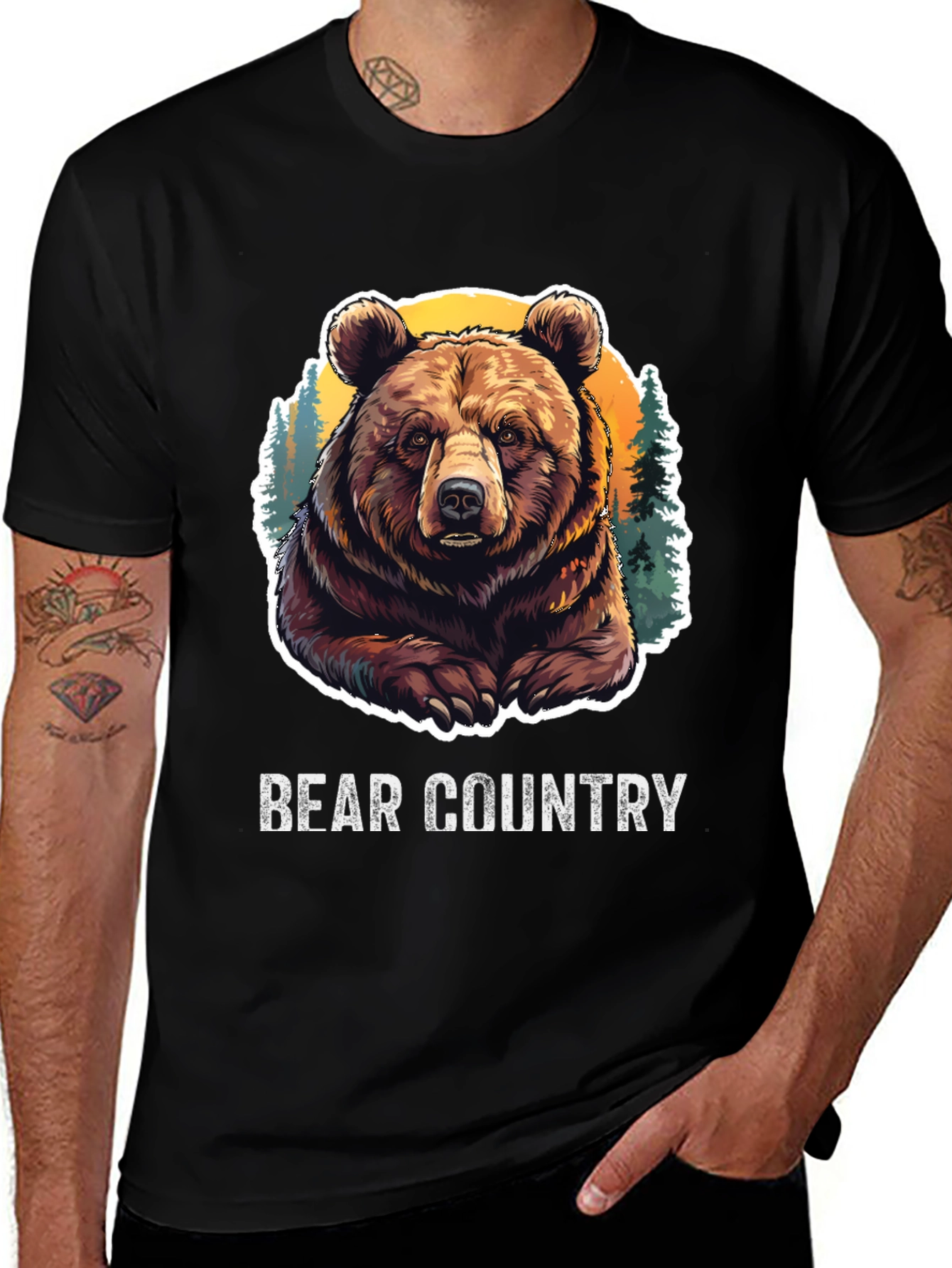 Variant 3 of Bear Country Graphic Tee - Wilderness Style