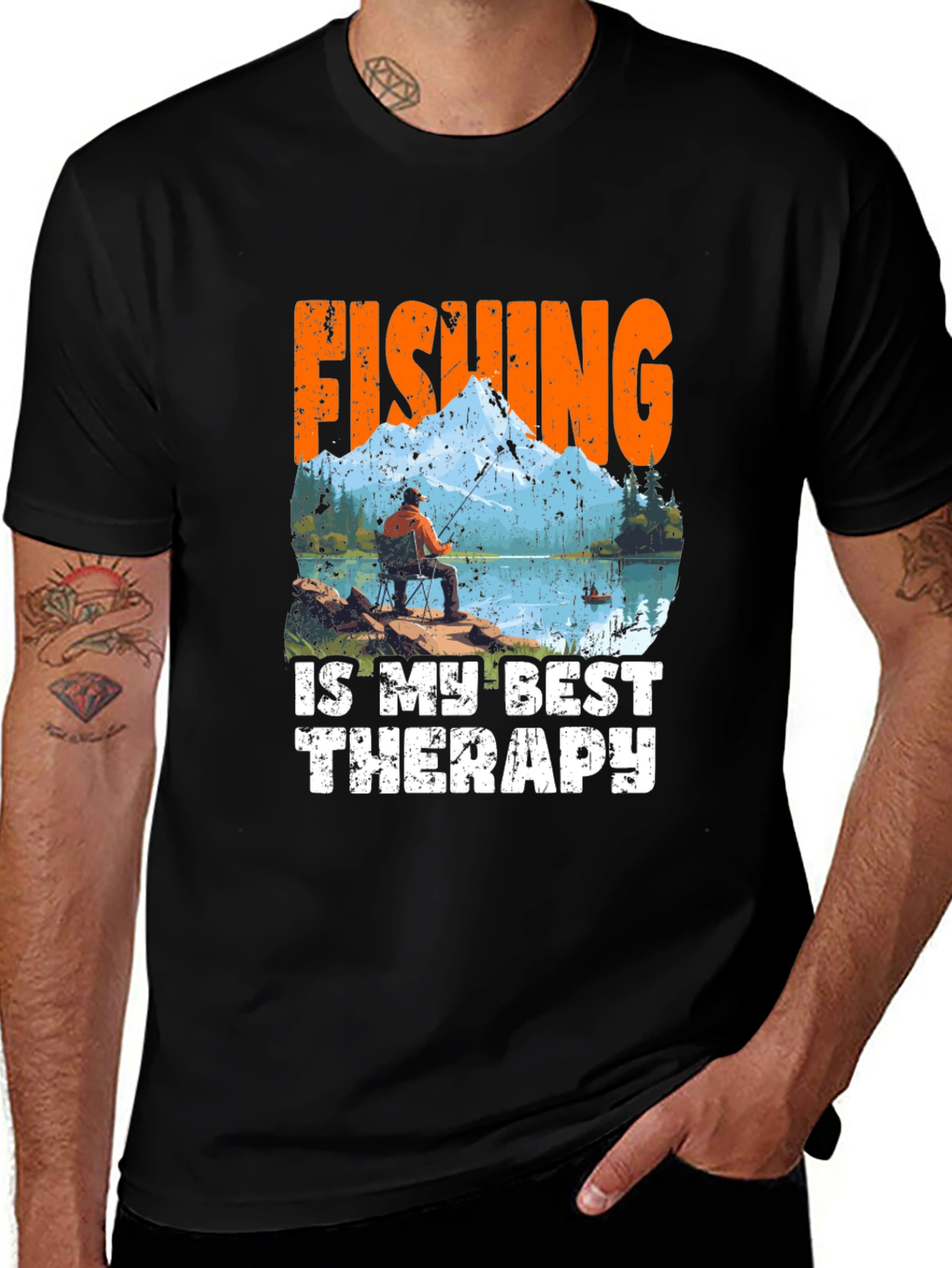 Variant 24 of Fishing is My Best Therapy Graphic T-Shirt
