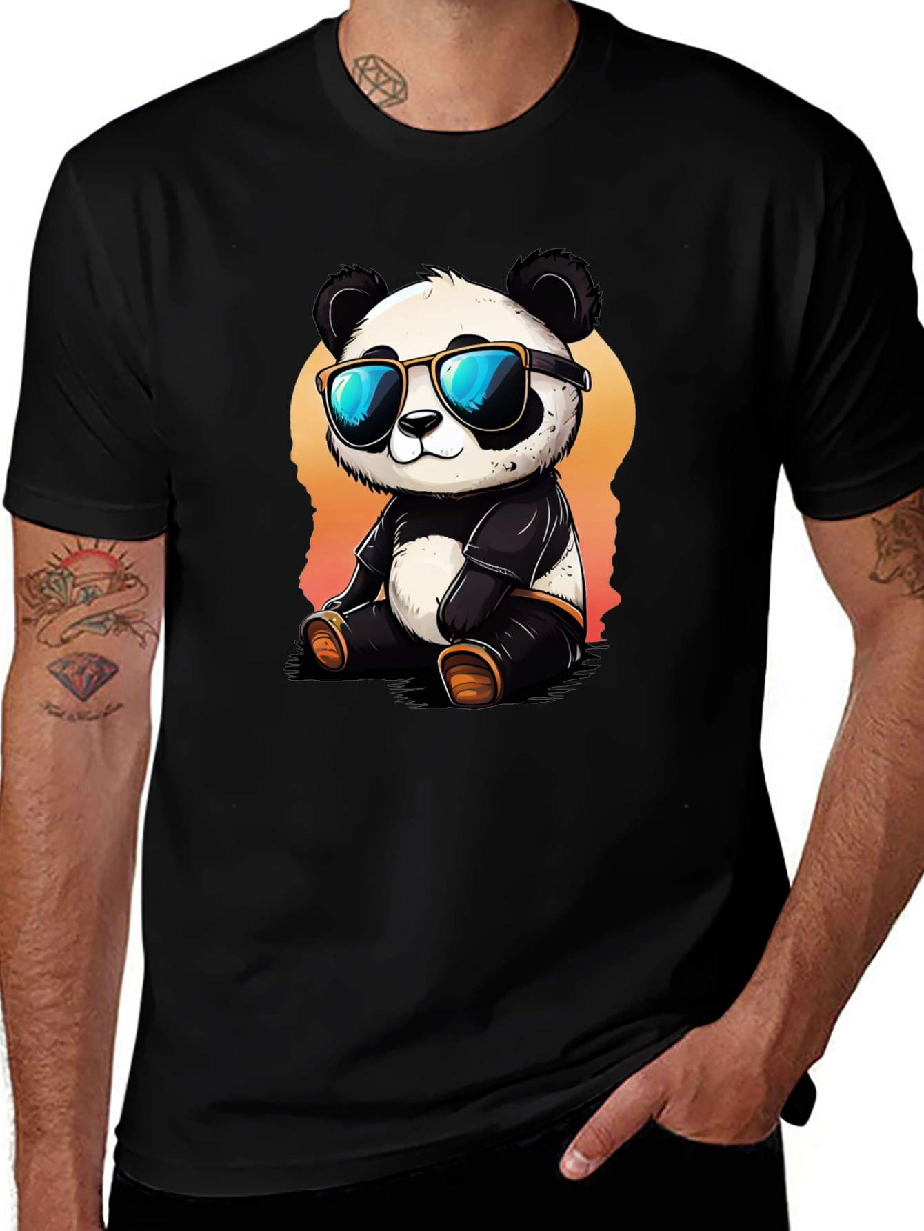 Variant 21 of Cool Panda Graphic Tee - Black