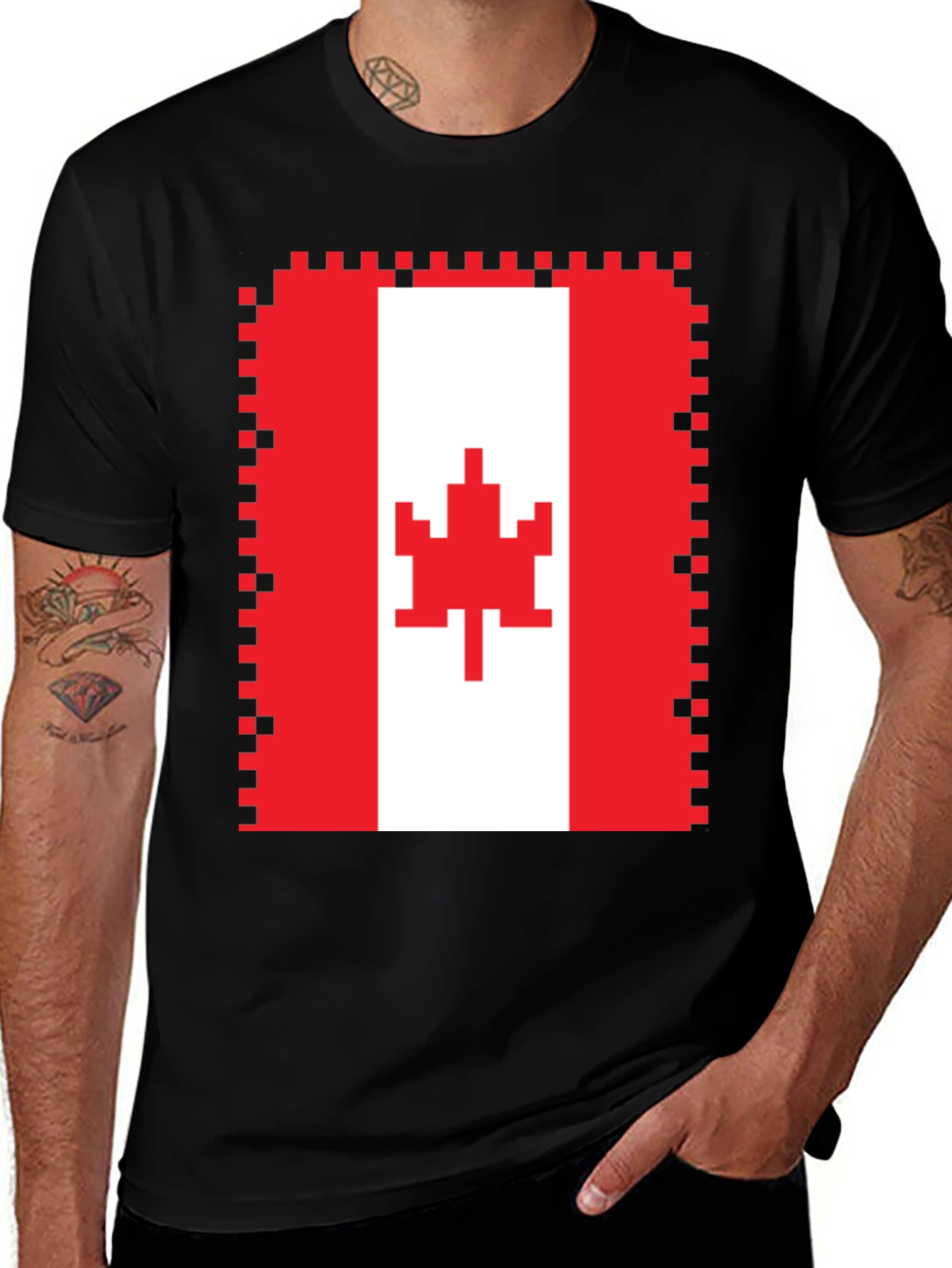 Variant 10 of Pixelated Canadian Flag T-Shirt