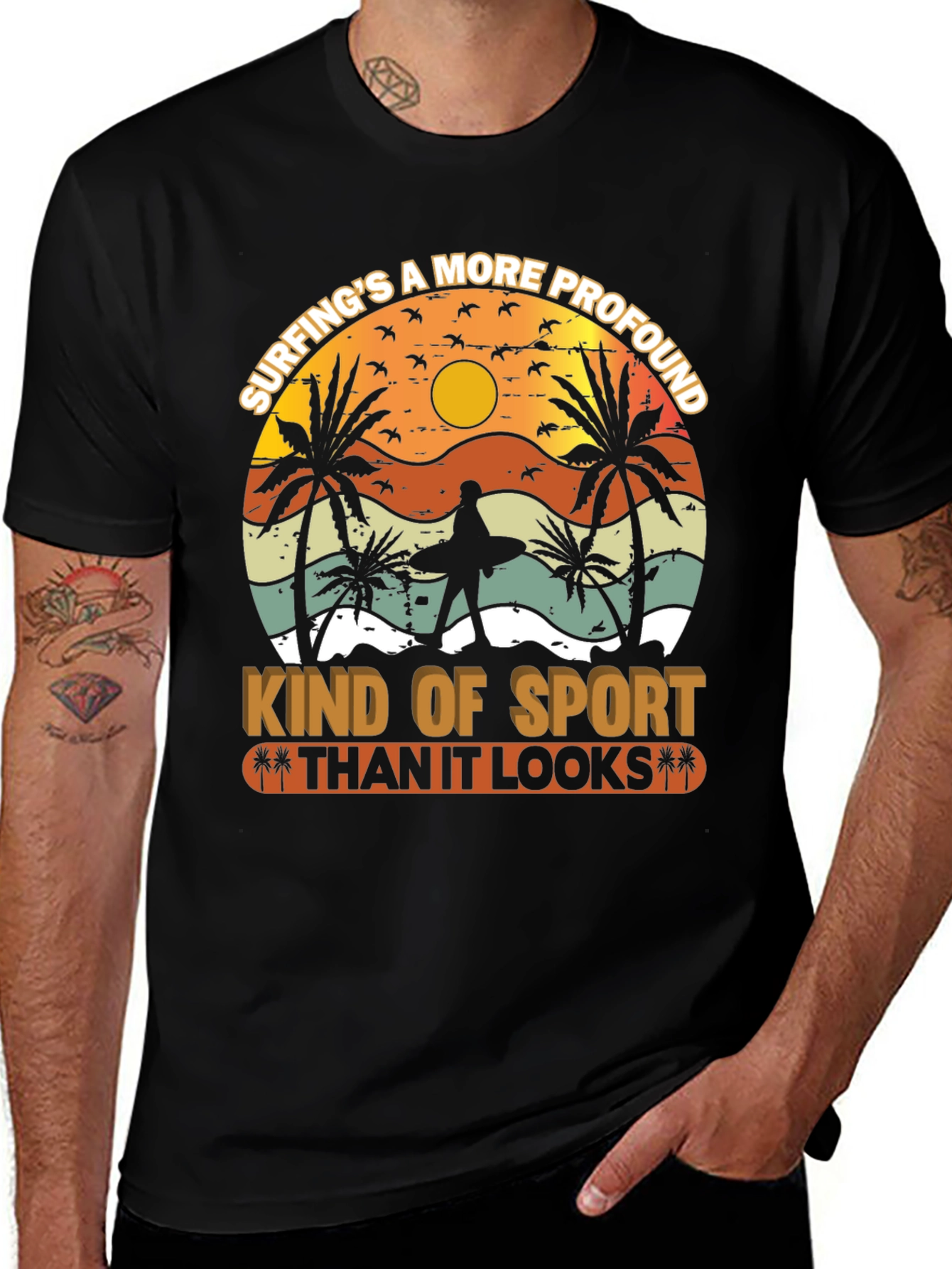 Variant 3 of Surfing More Profound Sport Graphic Tee - Coastal Vibes