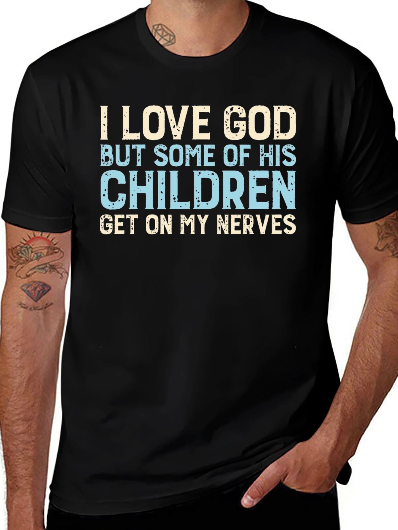 Variant 27 of I Love God Funny Graphic Novelty T-Shirt