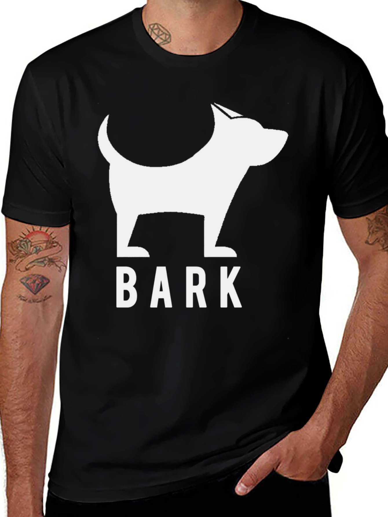 Variant 10 of Dog BARK Graphic Tee - Casual Black T-Shirt