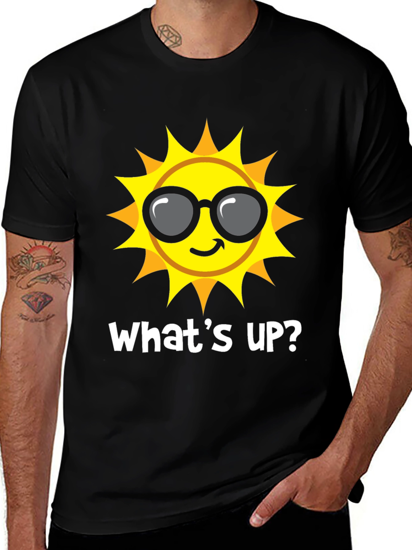 Variant 7 of Funny Sun Graphic T-Shirt - What's Up? Summer Tee