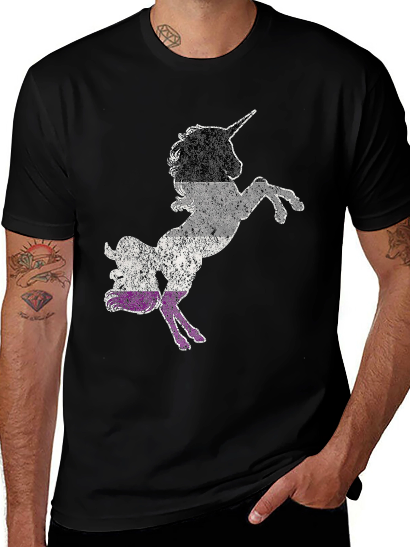 Variant 8 of Asexual Pride Unicorn Graphic T-Shirt
