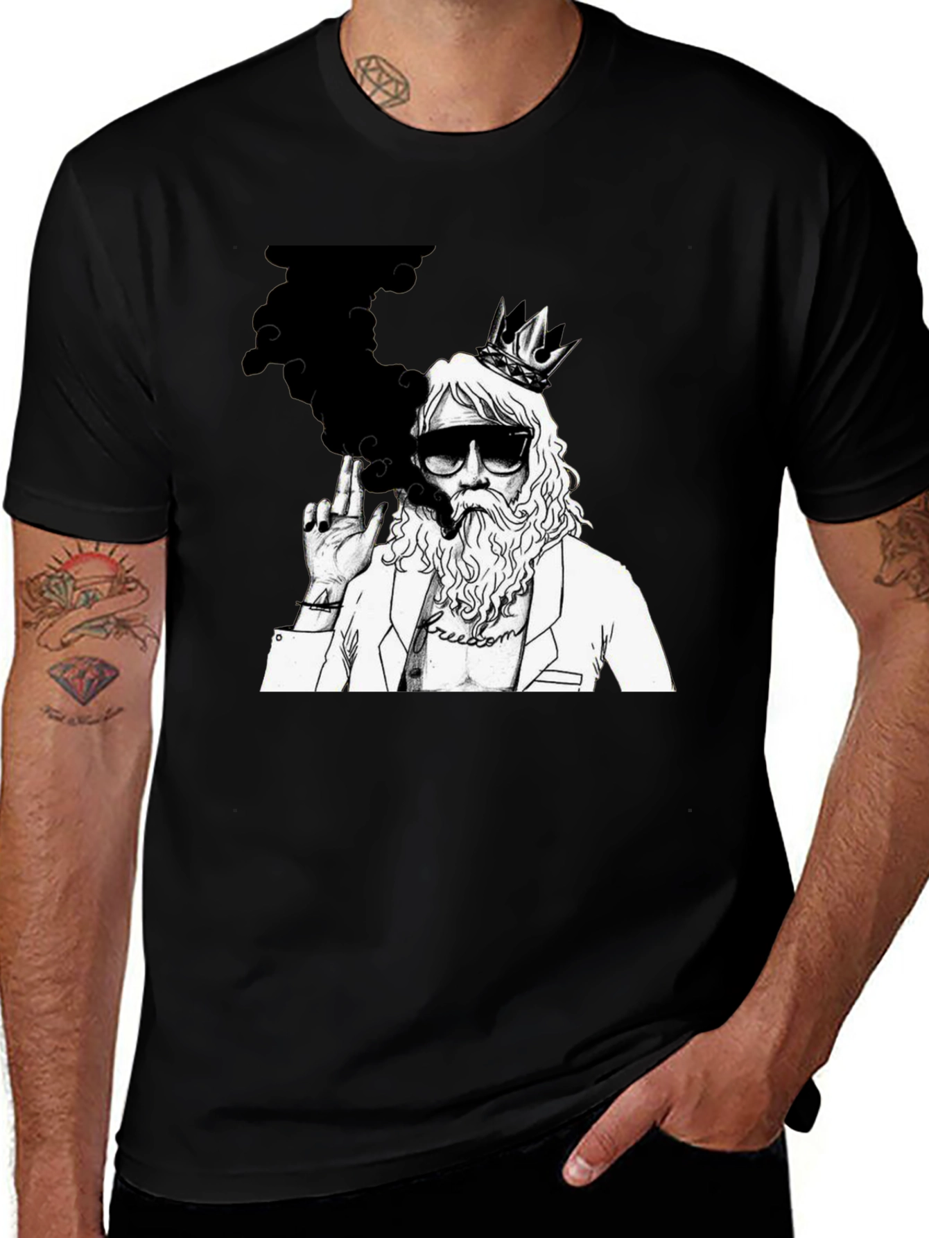 Variant 12 of King Smoker Graphic Tee - Black Cotton Blend