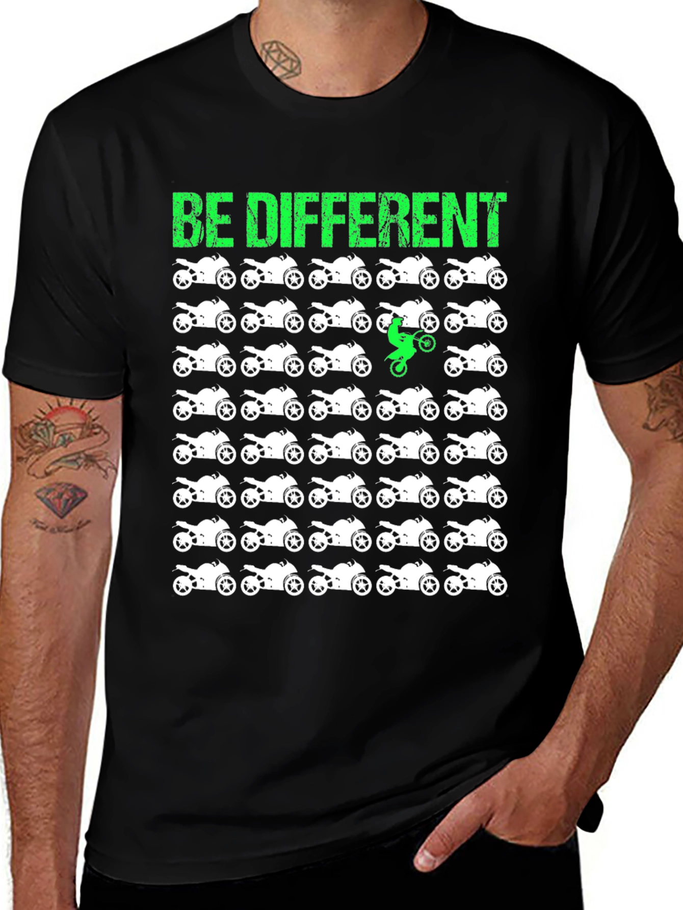 Variant 19 of Be Different Motorcycle T-Shirt