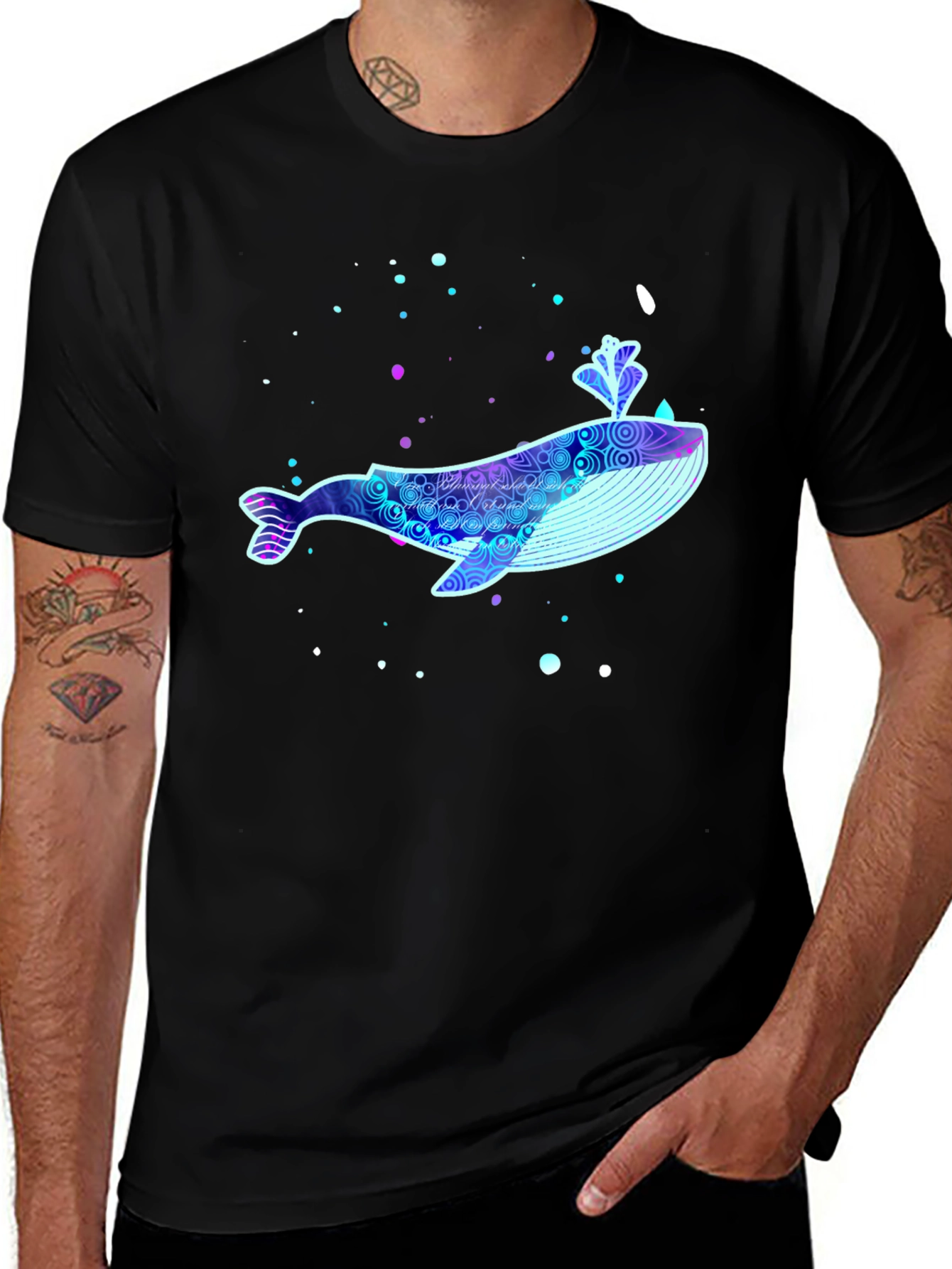 Variant 3 of Whale Graphic T-Shirt - Black, Unique Design