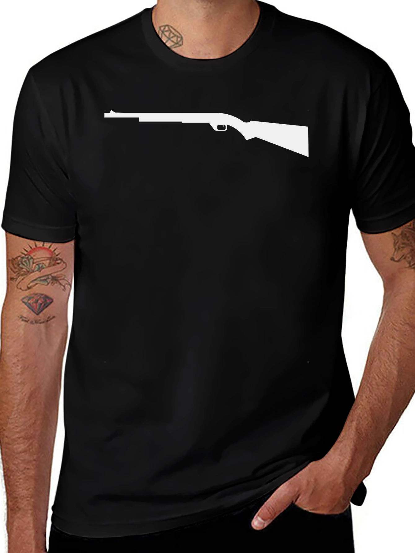 Variant 5 of Rifle Silhouette T-Shirt - Black