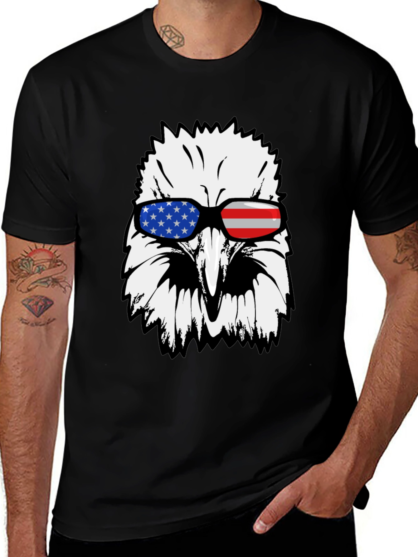 Variant 14 of American Eagle USA Flag Sunglasses Graphic T-Shirt