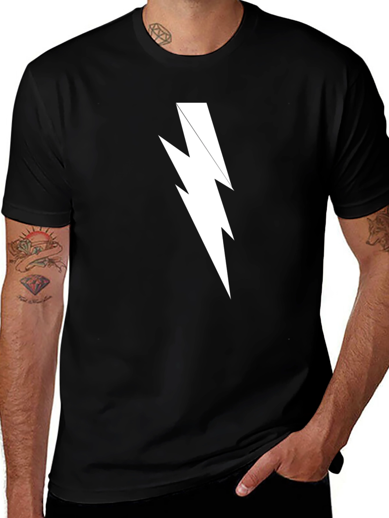 Variant 17 of Lightning Bolt Graphic Tee - Mens Black T-Shirt