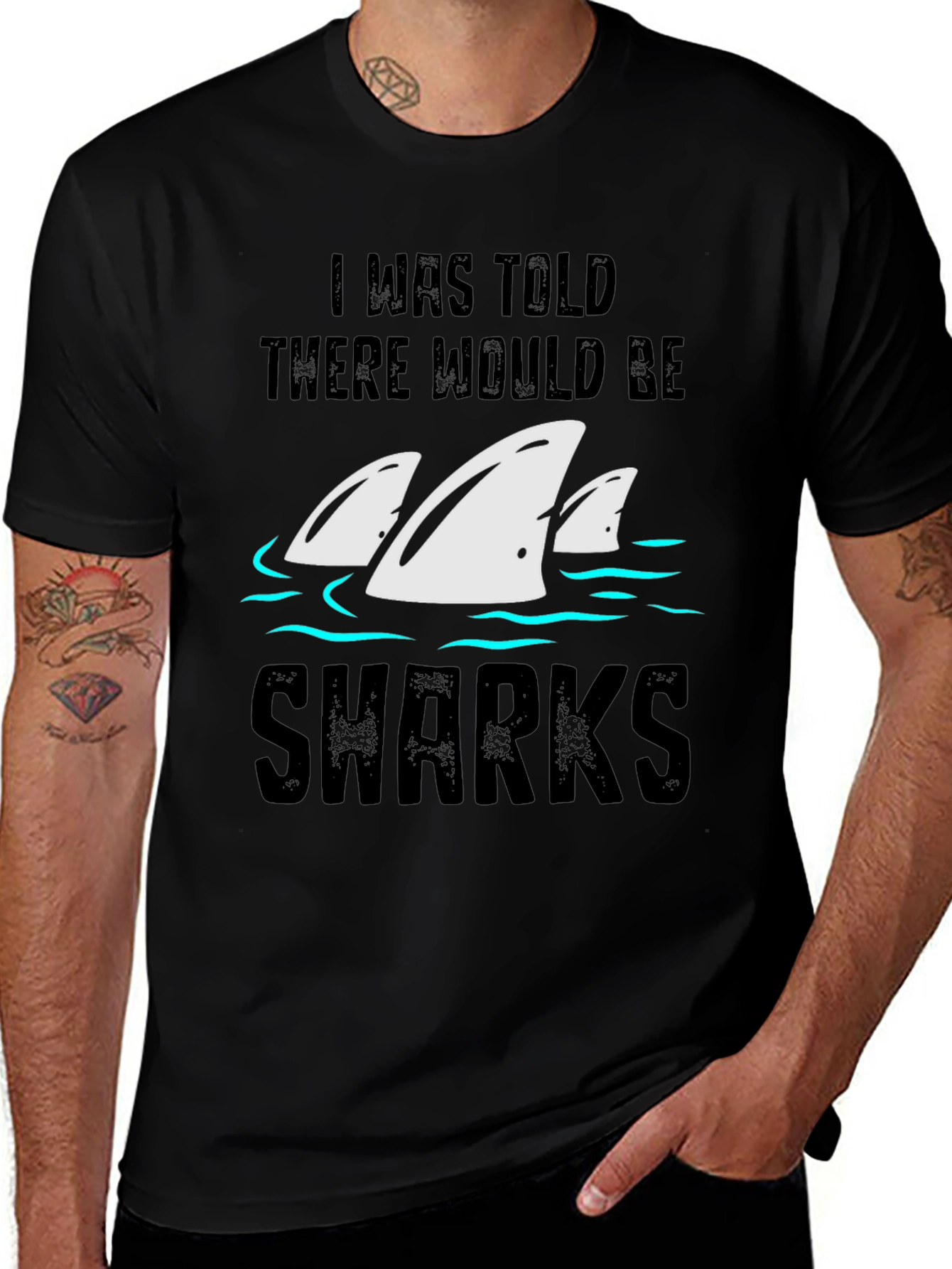Variant 13 of Shark Fin T-Shirt - Humorous Novelty Tee