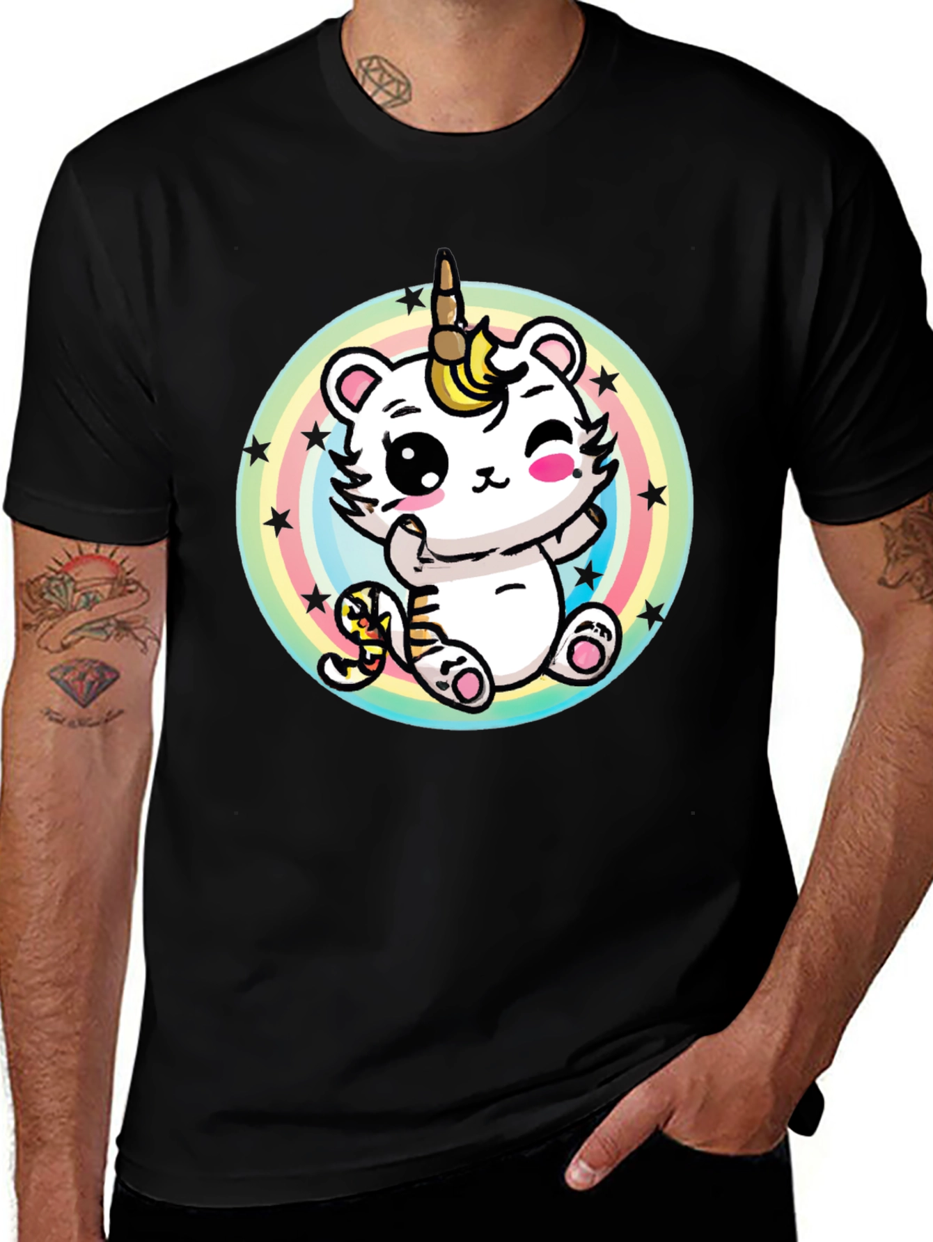 Variant 19 of Unicorn Tiger Bear T-Shirt Funny Animal Tee