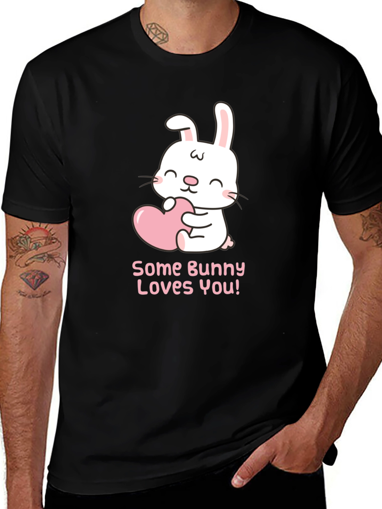 Variant 9 of Some Bunny Loves You! Black T-Shirt