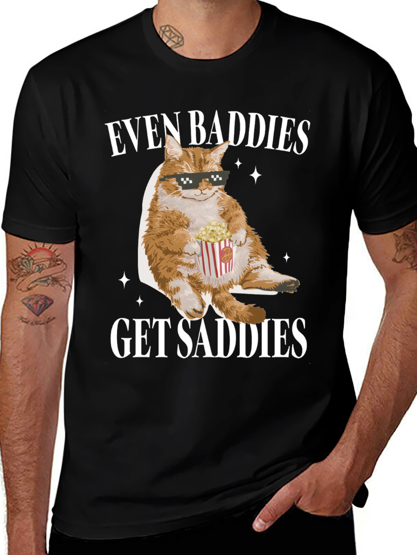 Variant 6 of Even Baddies Get Saddies Cat T-Shirt