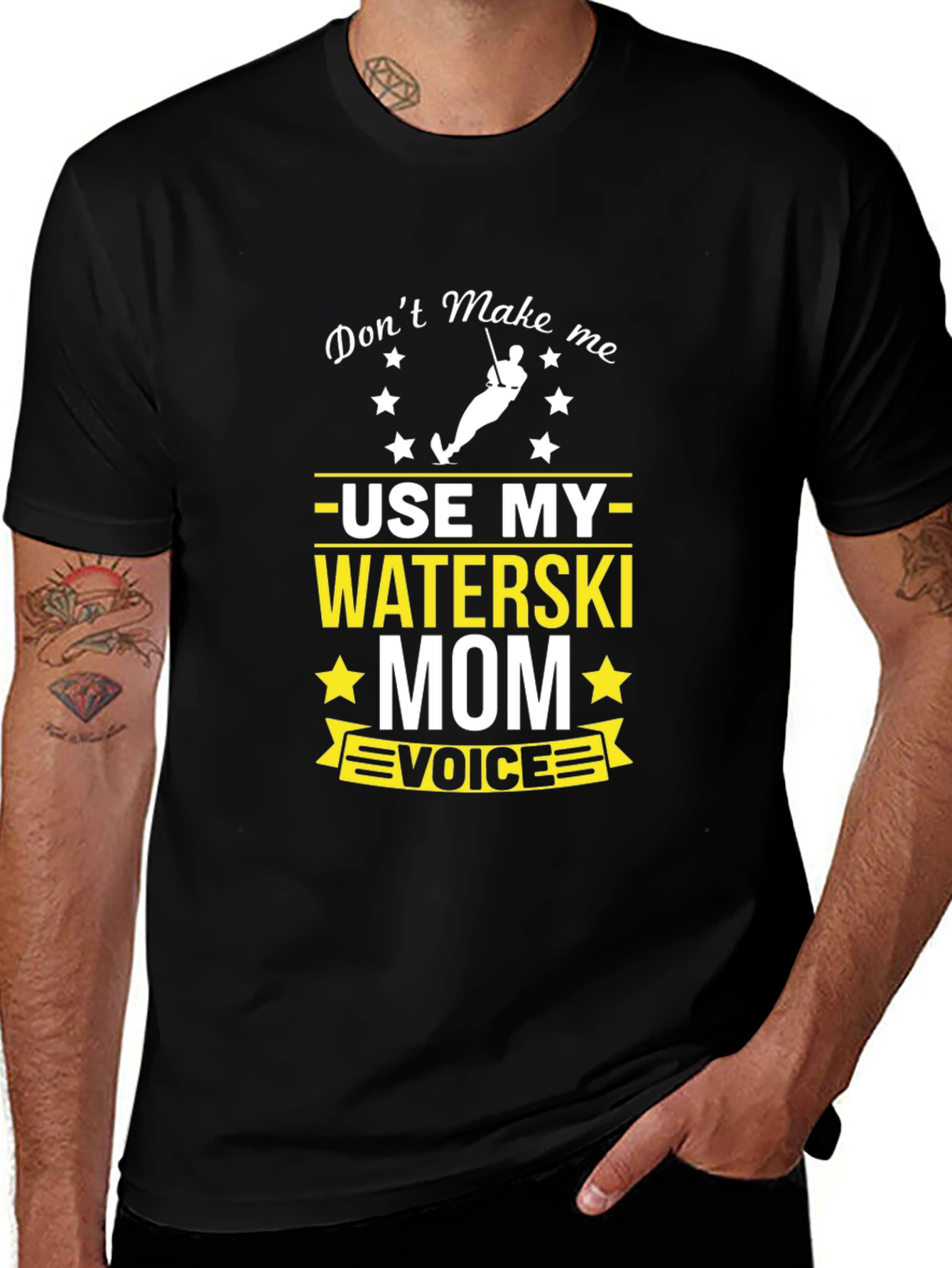 Variant 4 of Waterski Mom Voice T-Shirt - Funny Watersports Apparel
