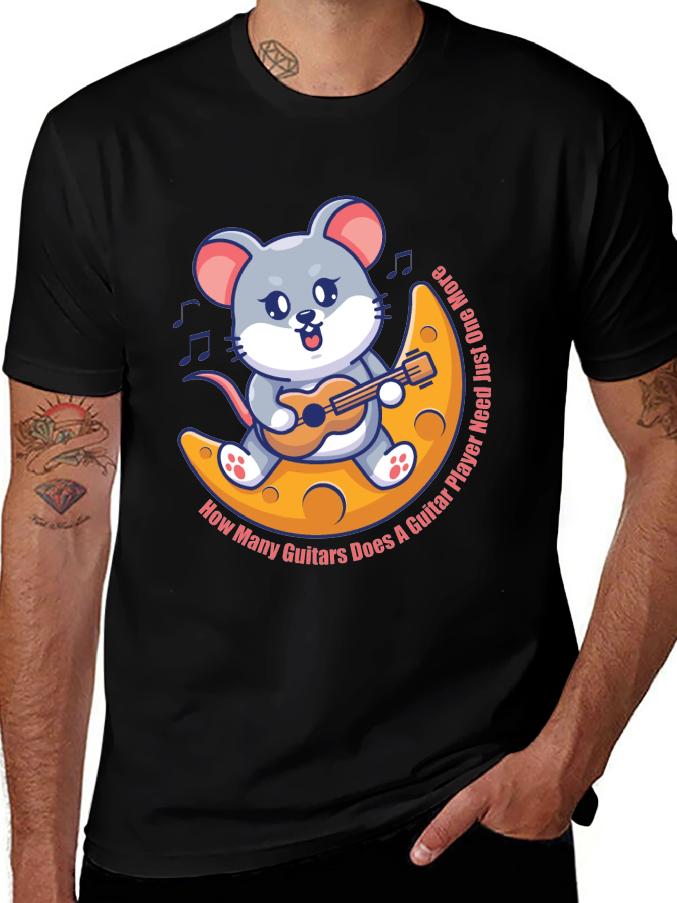 Variant 19 of Mouse Guitarist T-Shirt - Musician Cartoon Tee