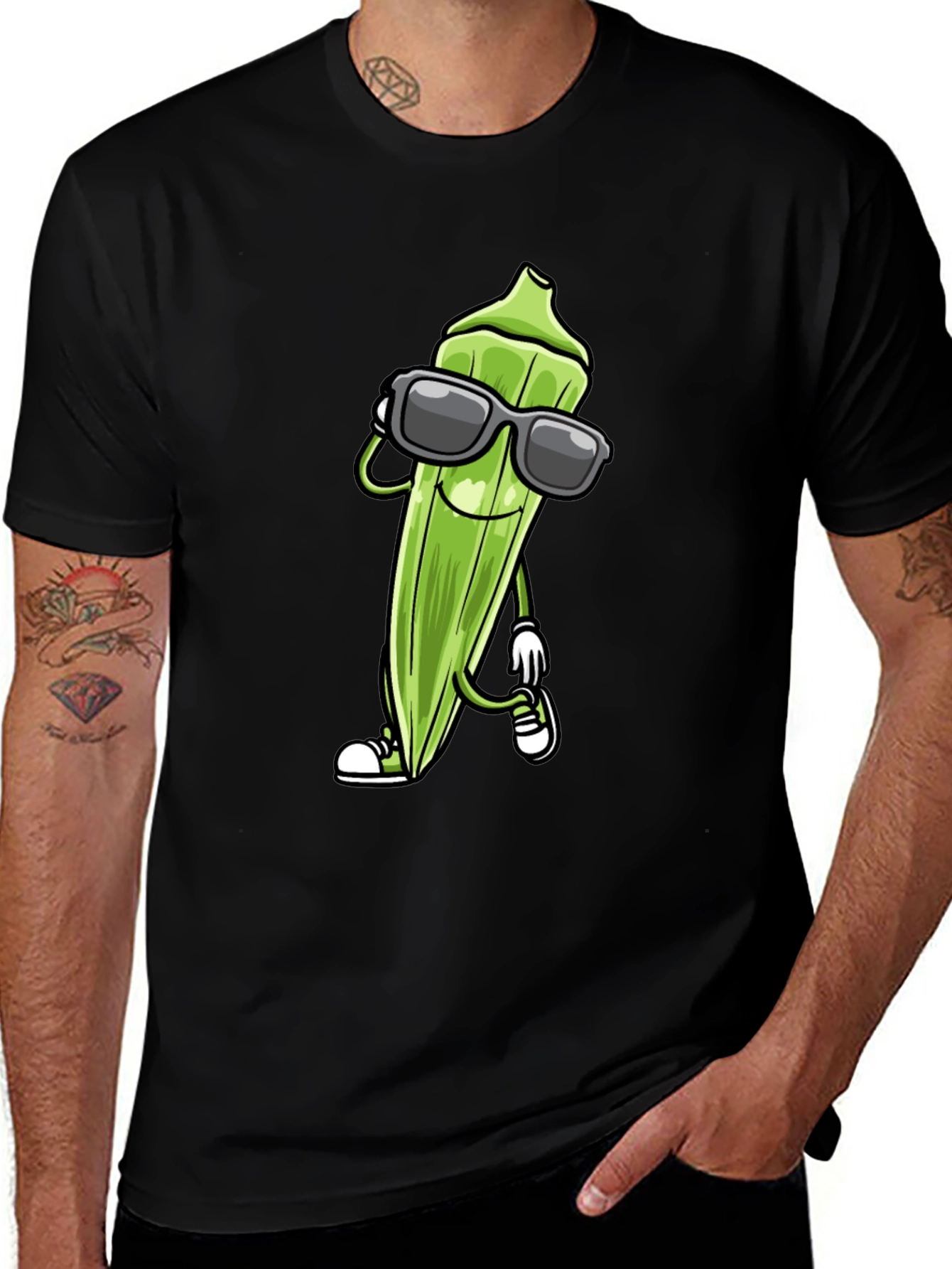 Variant 28 of Cool Okra T-Shirt - Funny Vegetarian Vegetable Tee