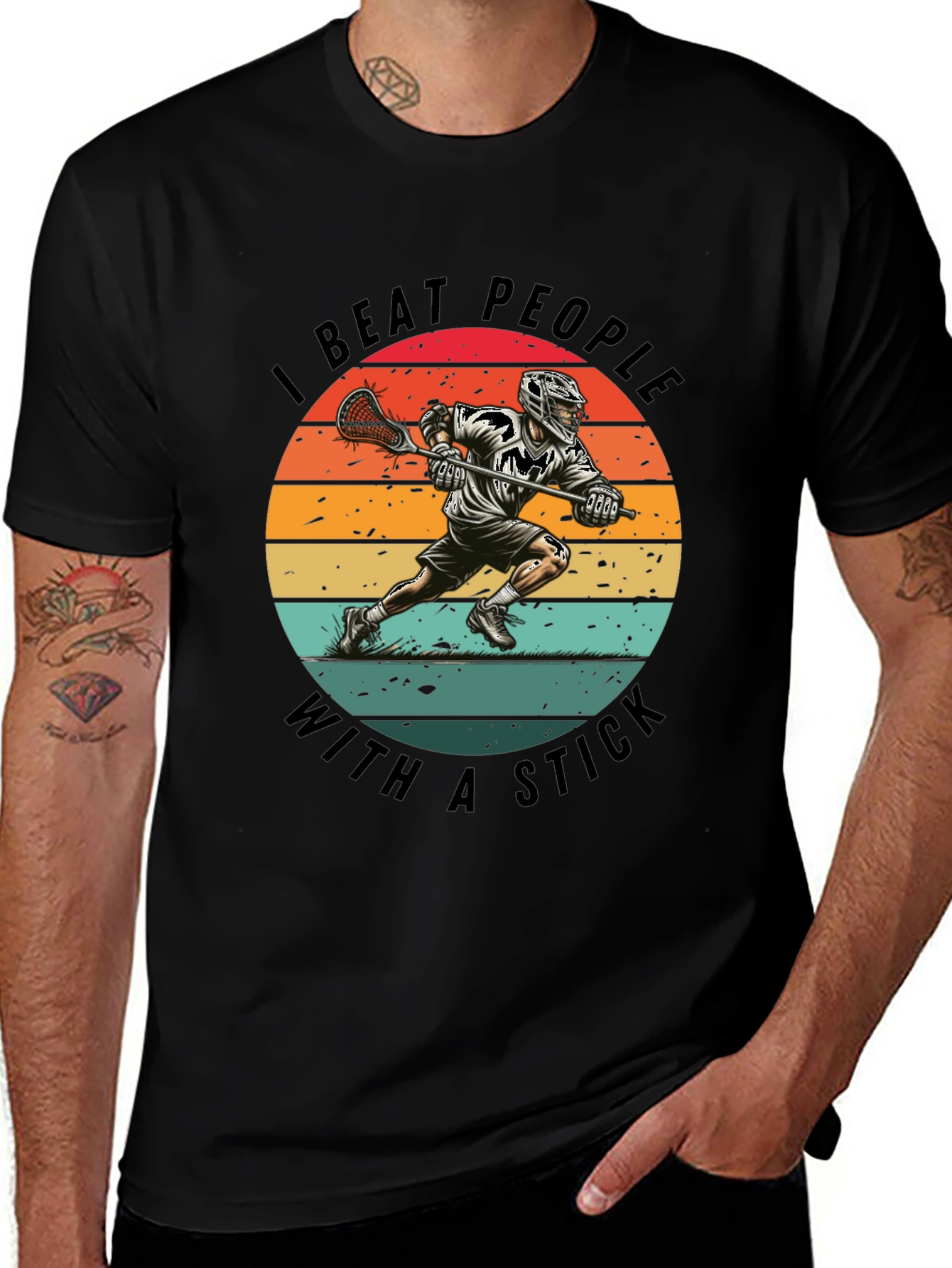 Variant 10 of Lacrosse T-Shirt - I Beat People With A Stick