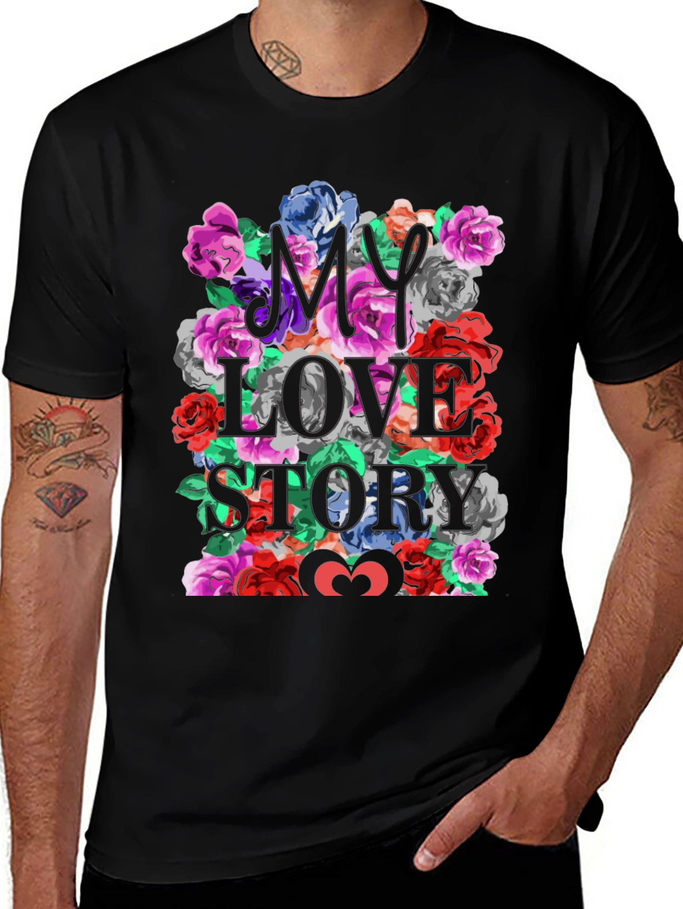 Floral "My Love Story" Graphic Tee