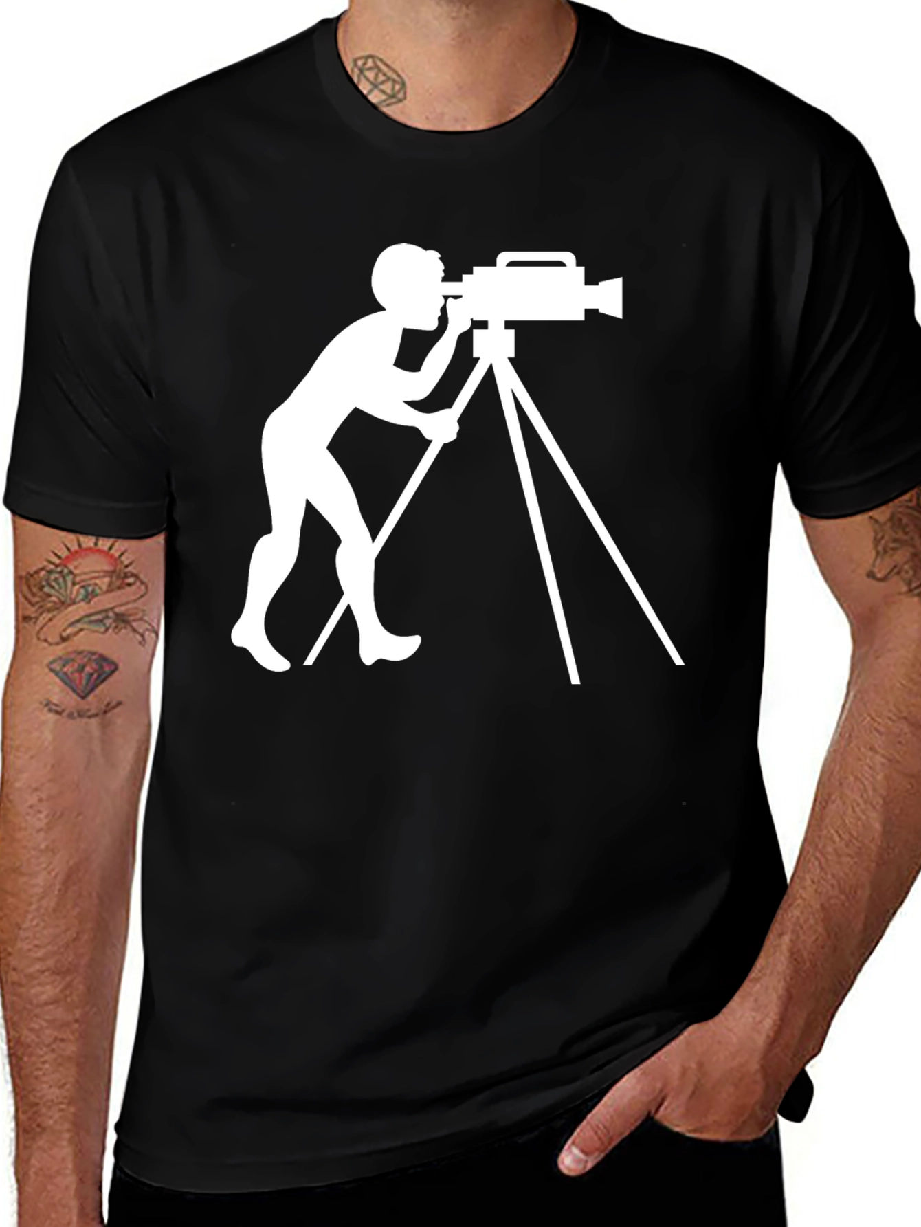 Retro Filmmaker T-Shirt - Classic Camera Design