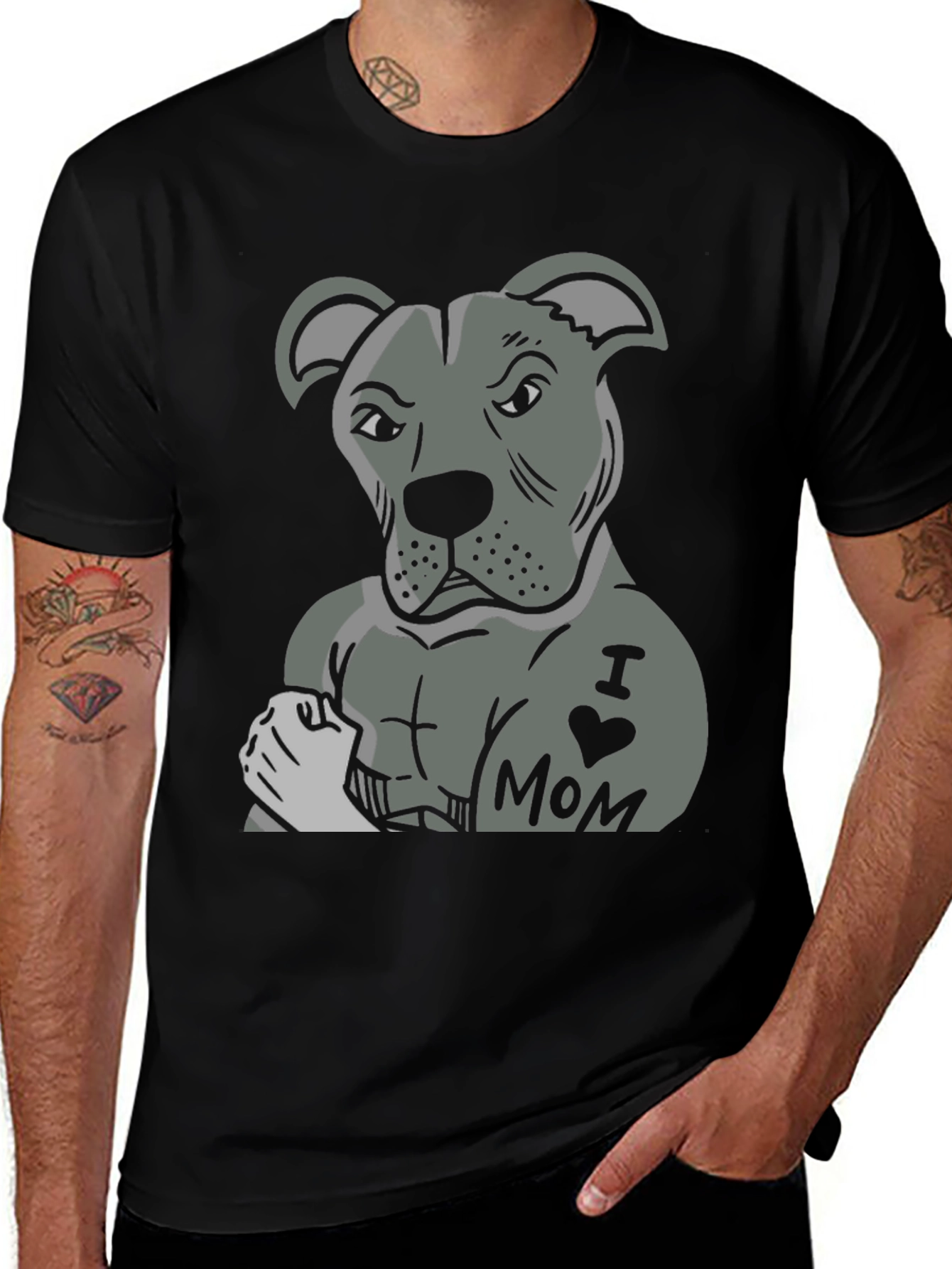 Variant 22 of Pitbull 'I Heart Mom' Graphic T-Shirt