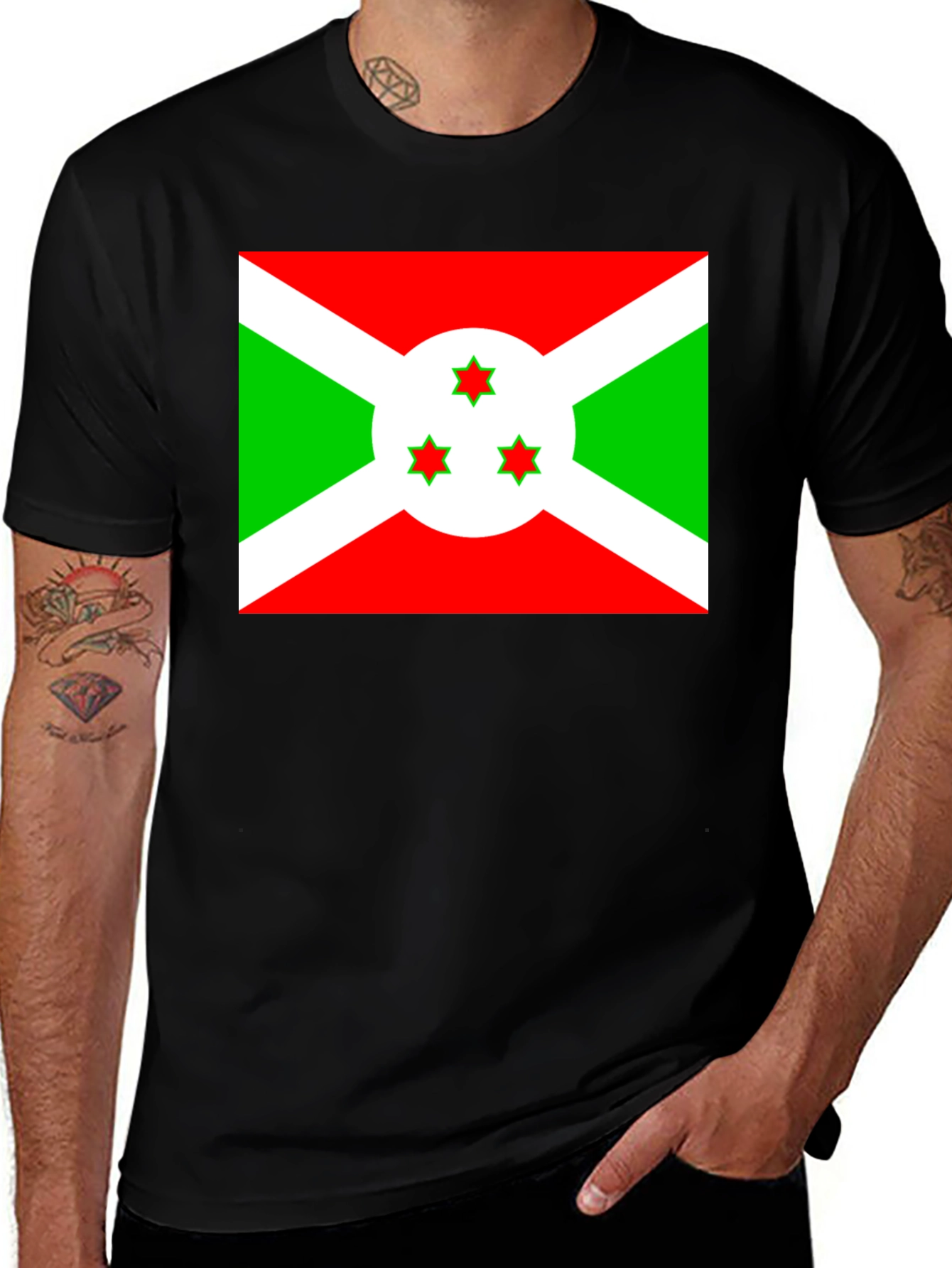 Variant 6 of Burundi Flag Graphic T-Shirt