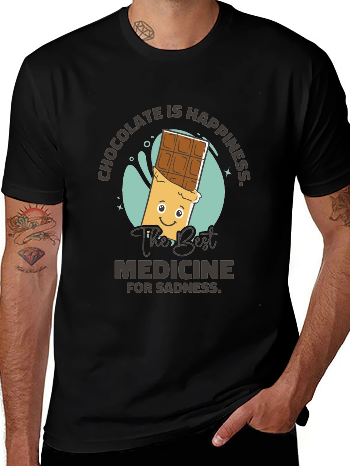 Variant 5 of Chocolate is Happiness Graphic T-Shirt
