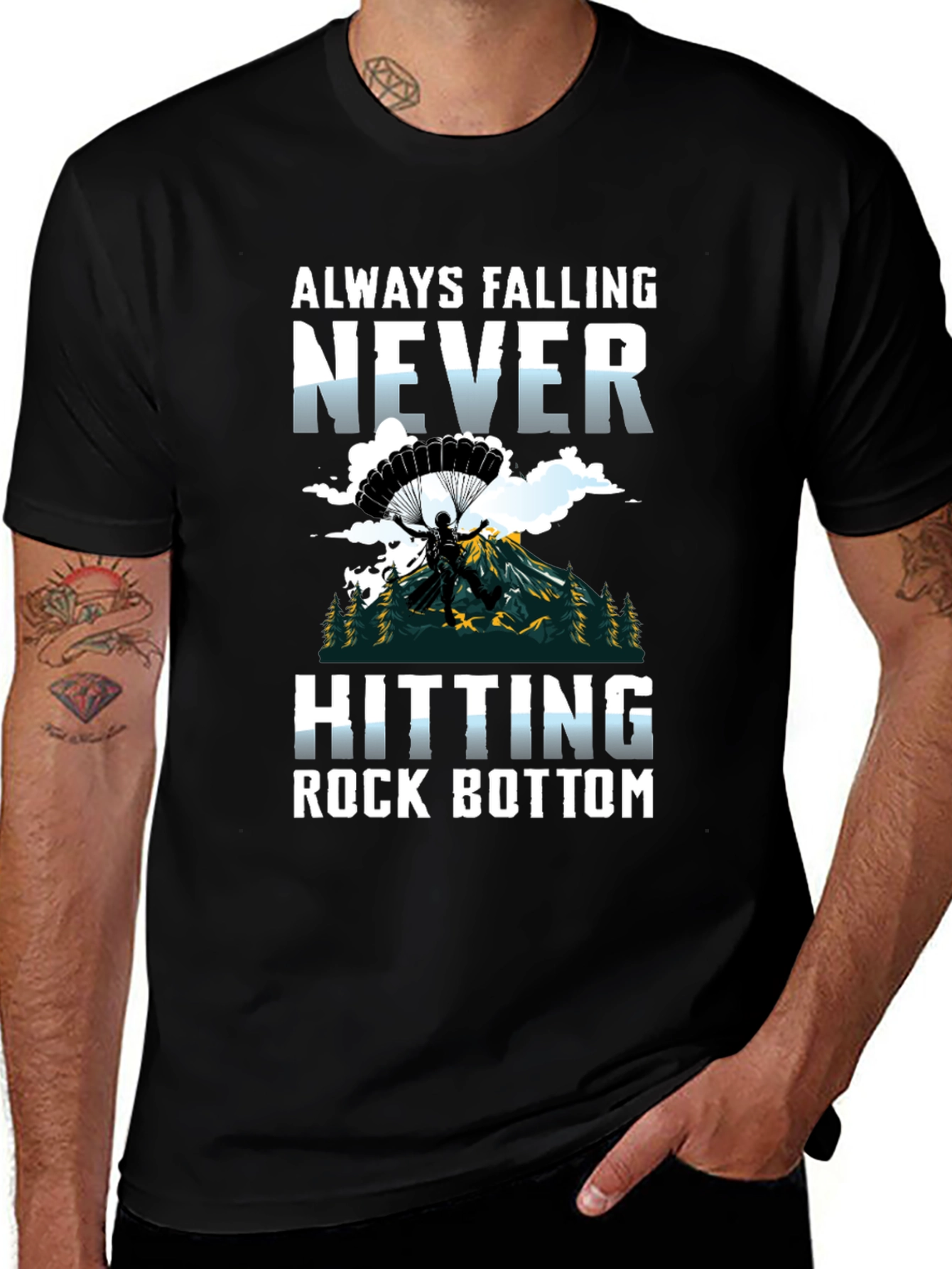 Always Falling Never Hitting Rock Bottom Graphic Tee