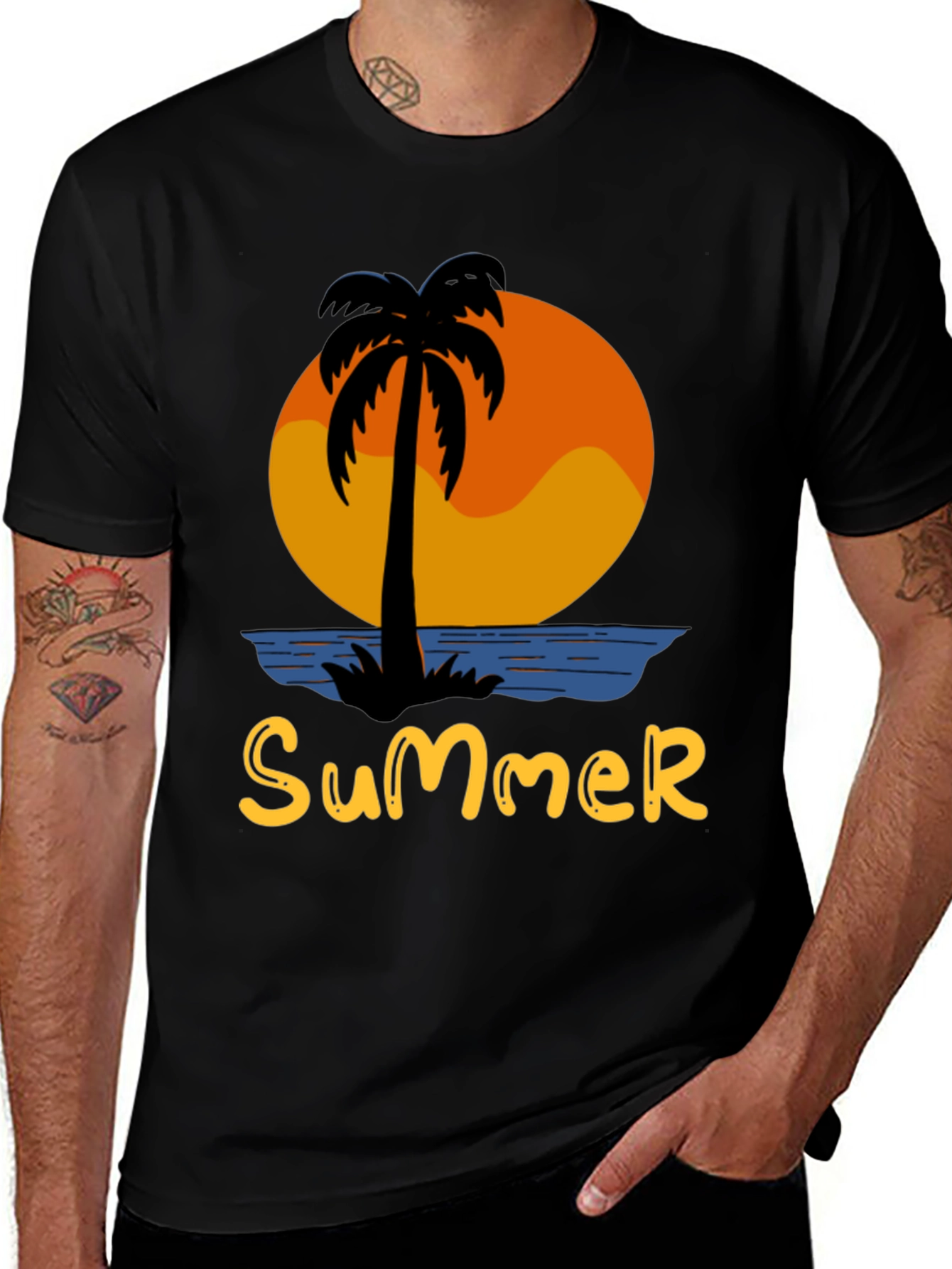 Variant 29 of Summer Palm Tree Graphic T-Shirt