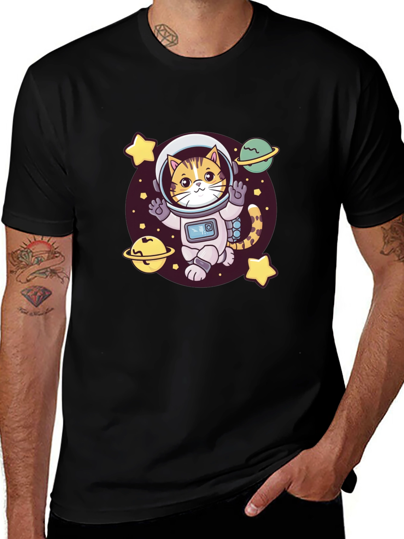 Variant 30 of Astronaut Cat T-Shirt - Space Kitty Tee