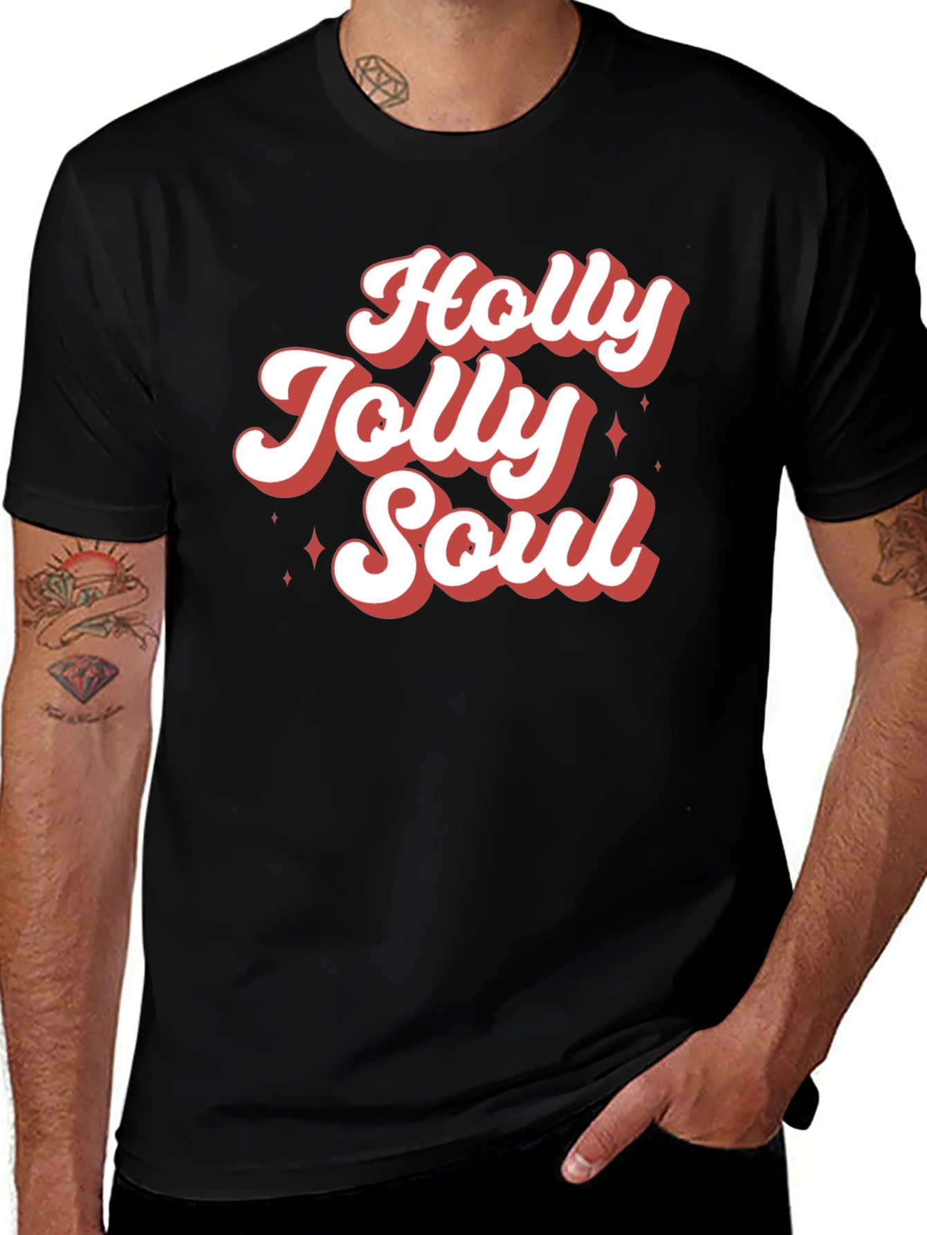 Holly Jolly Soul Graphic Tee - Retro Christmas T-Shirt