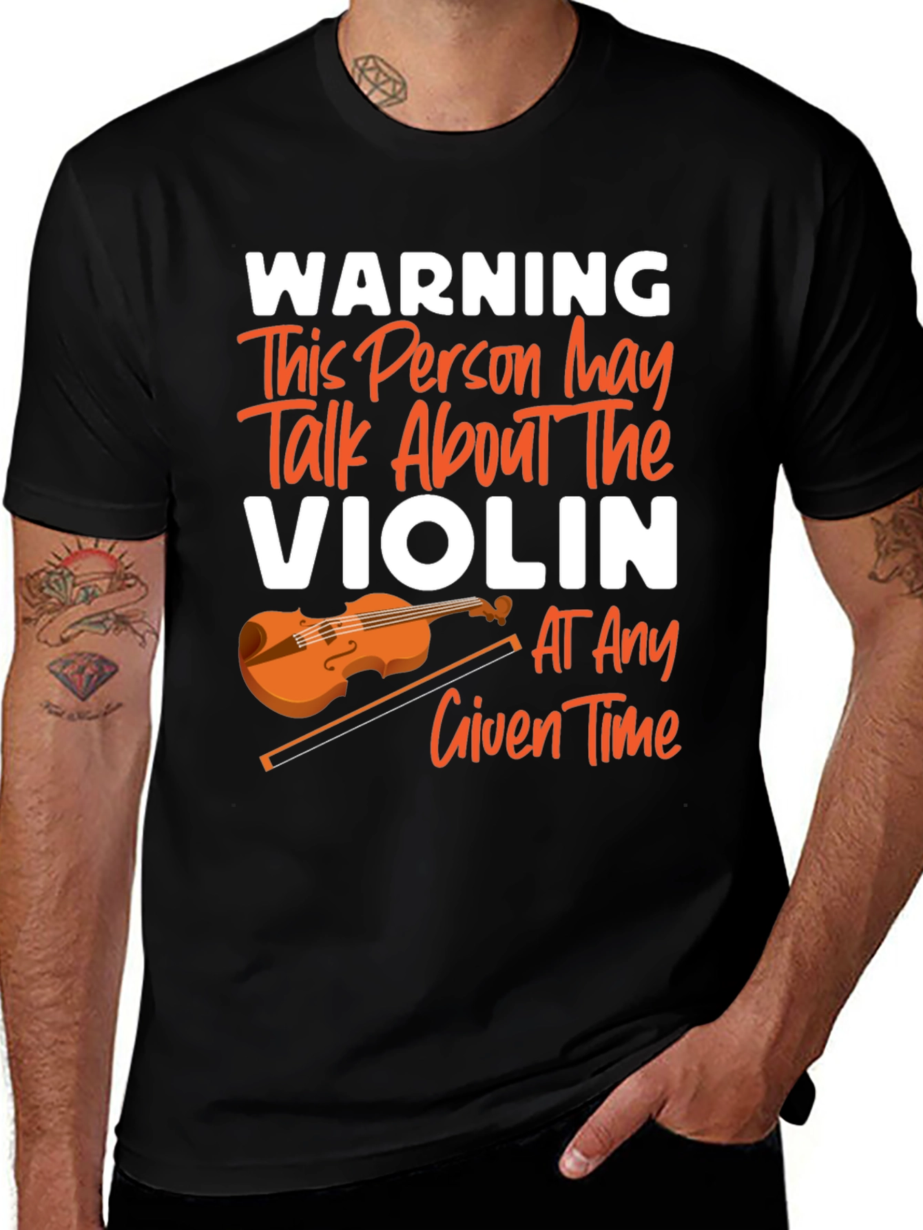 Variant 5 of Warning May Talk About Violin T-Shirt