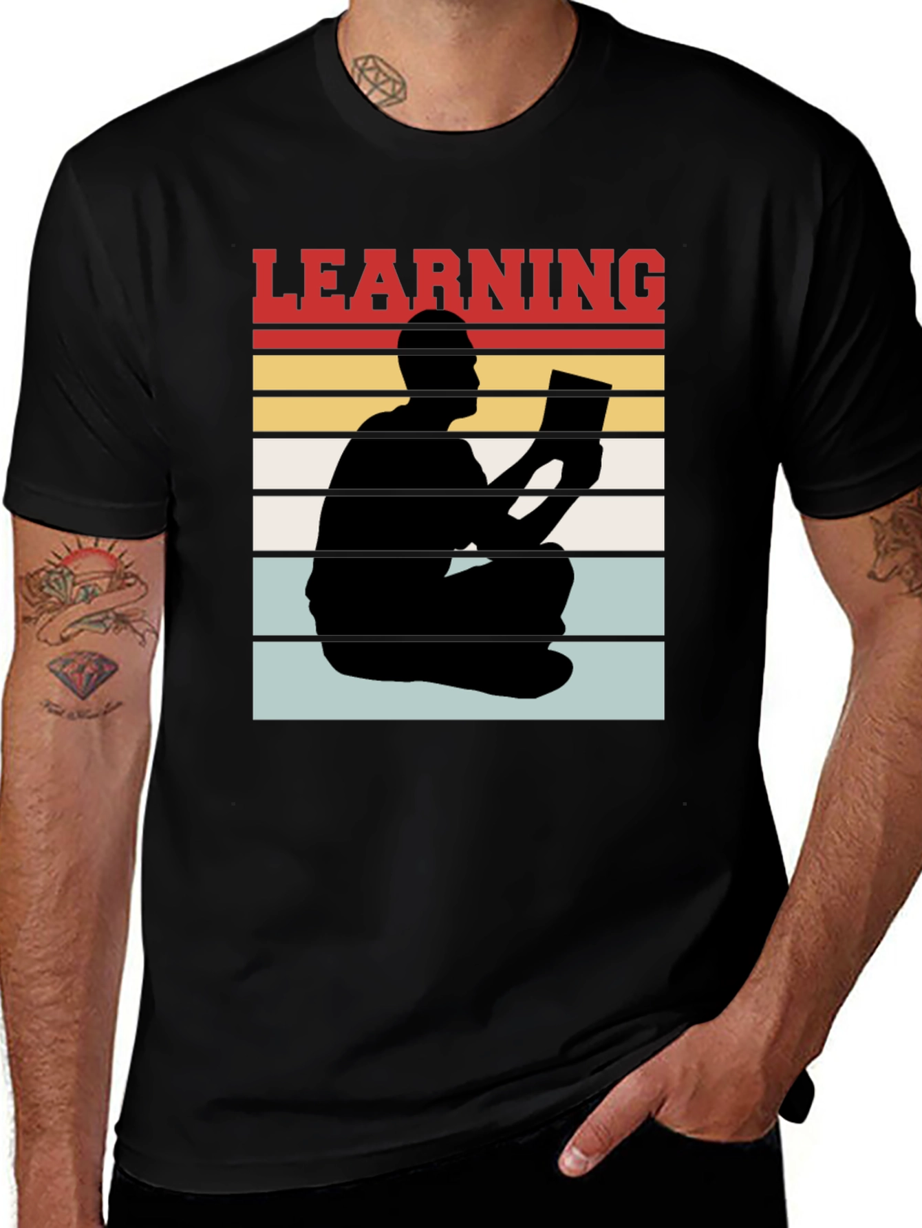 Variant 26 of Learning T-Shirt: Reading Silhouette Graphic Tee