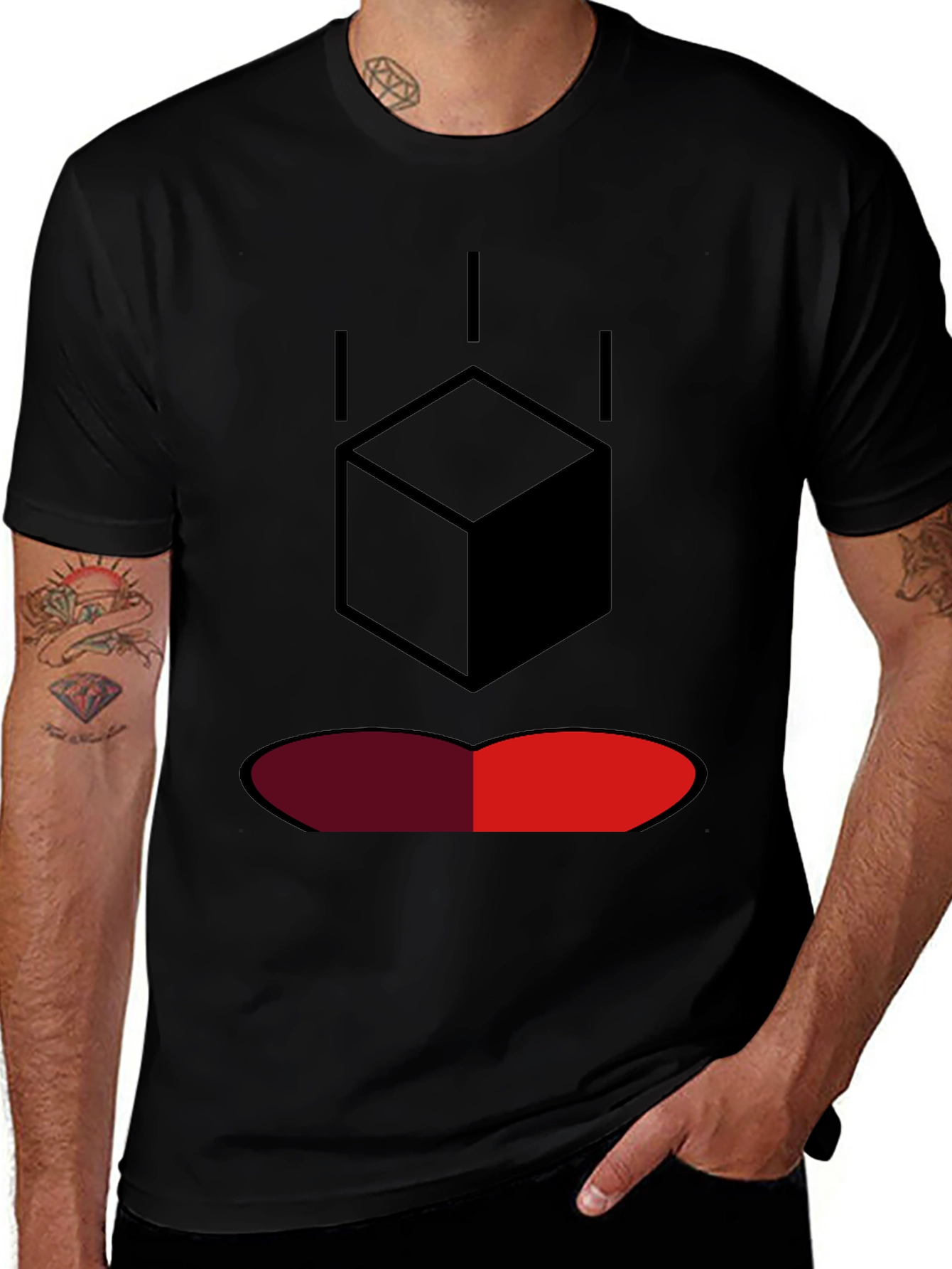 Variant 8 of Falling Block Graphic T-Shirt - Novelty Gamer Tee