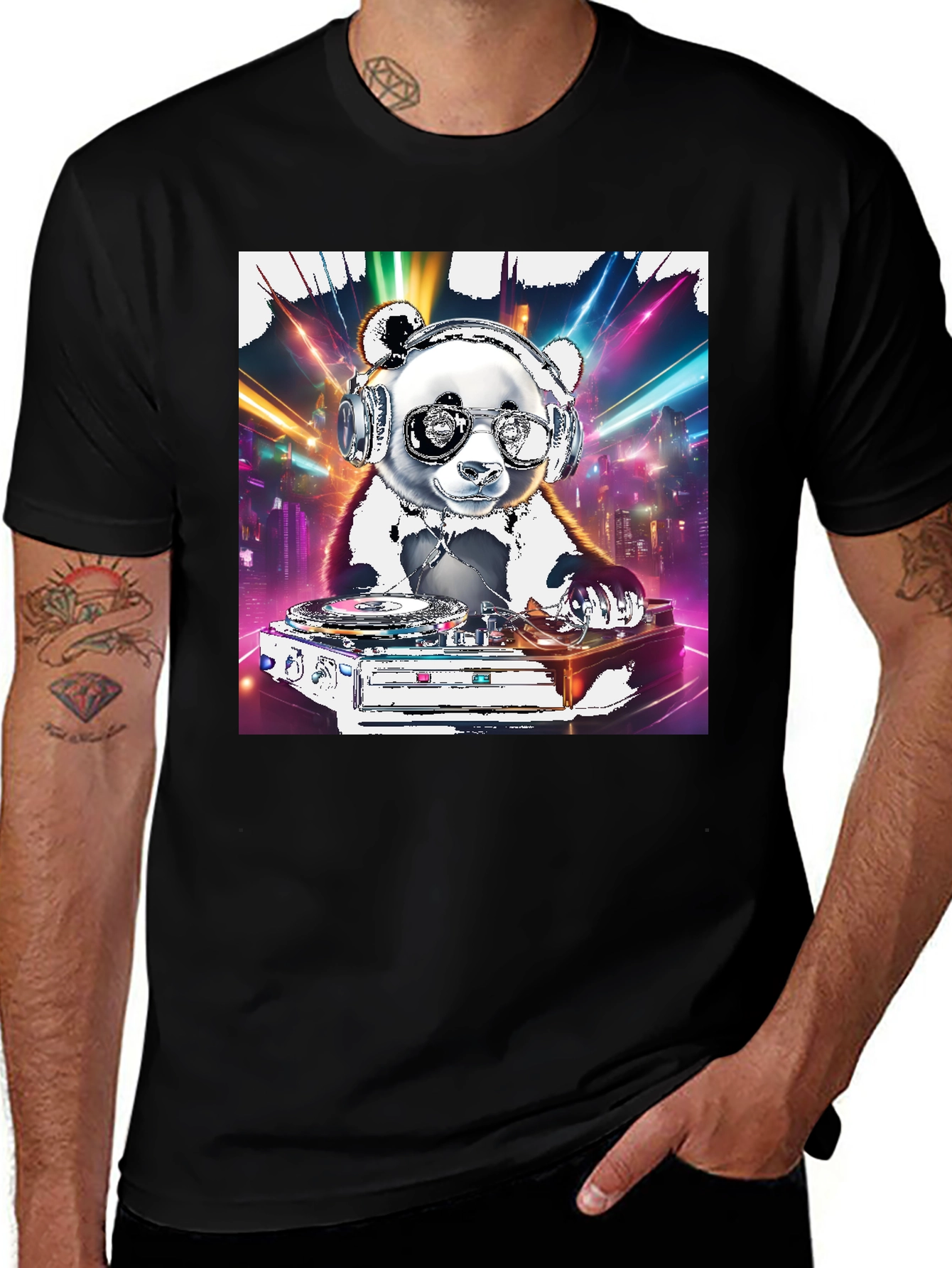 Variant 22 of DJ Panda Graphic Tee - Cool Panda on Turntables
