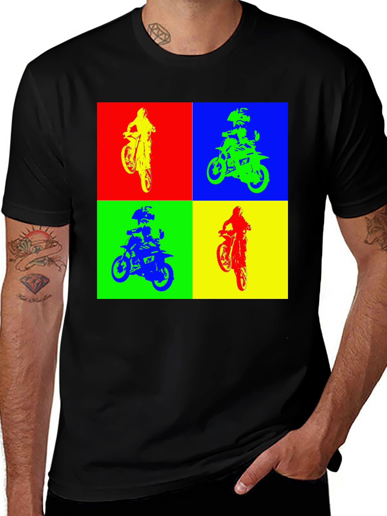 Variant 19 of Retro Motocross Pop Art Graphic T-Shirt