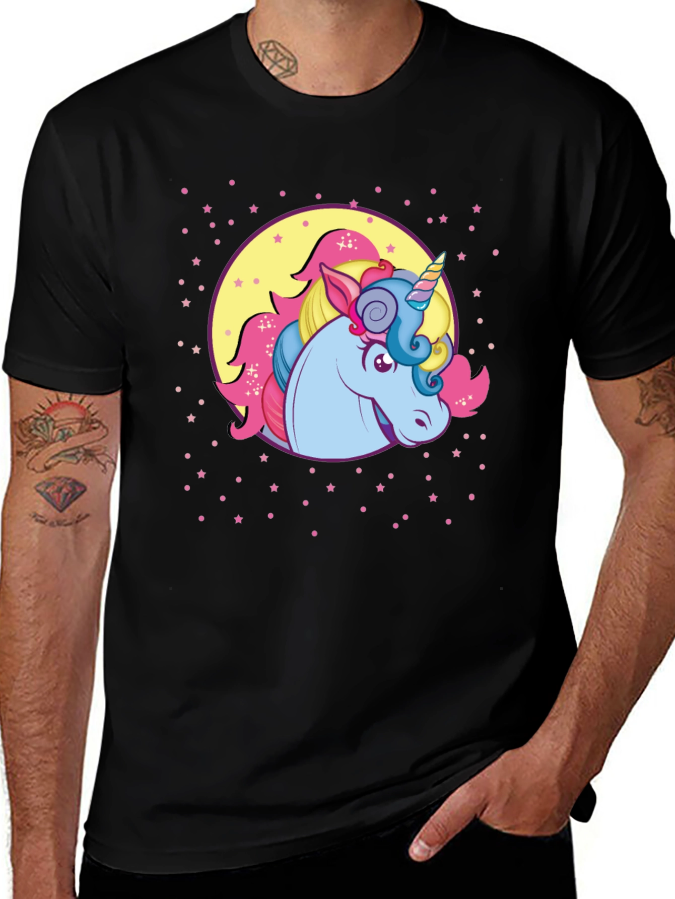 Variant 25 of Unicorn Graphic Tee - Black Cotton T-Shirt