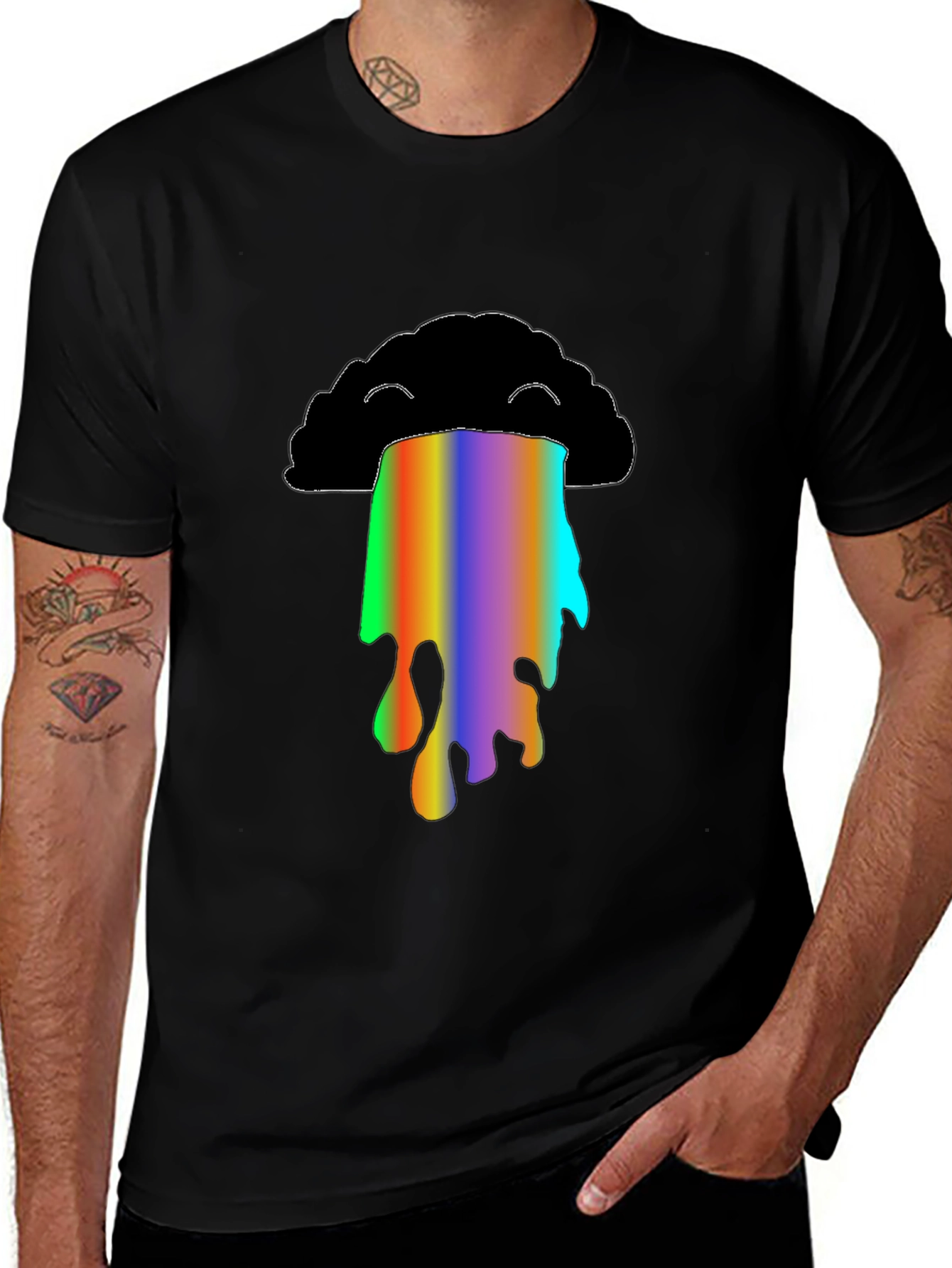 Variant 10 of Rainbow Vomit Cloud Graphic T-Shirt