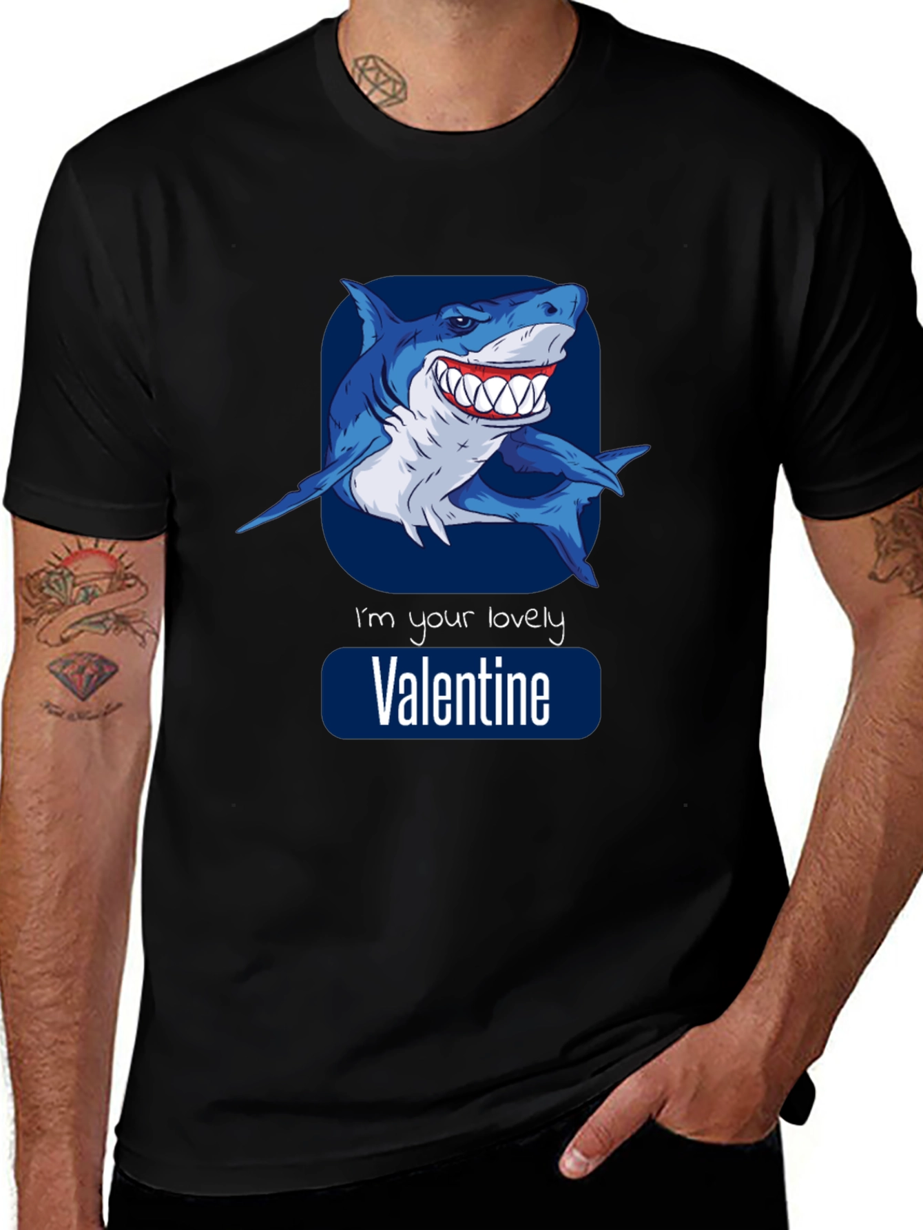 Variant 4 of Valentine Shark Graphic T-Shirt - Love Bites!