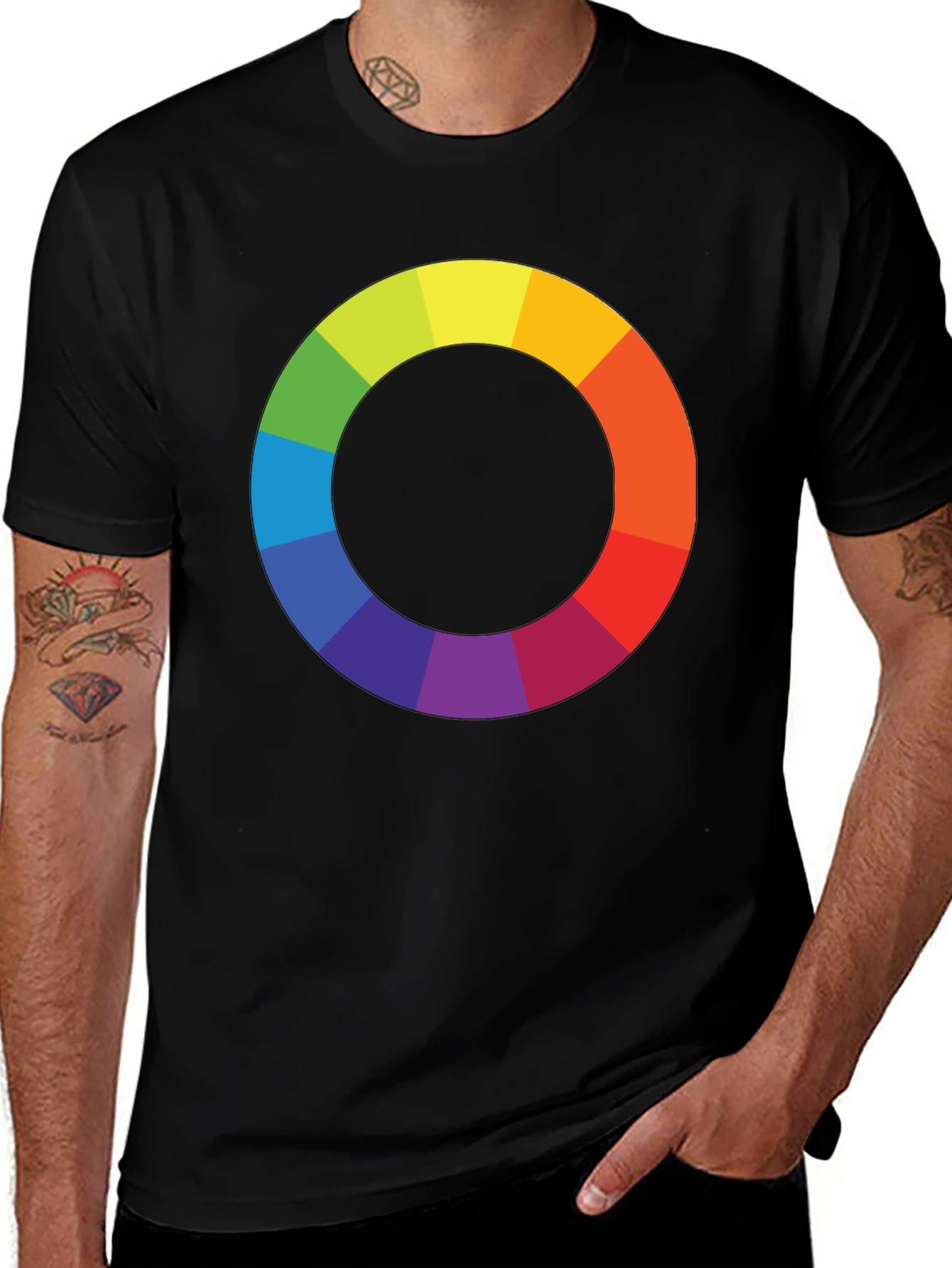 Variant 29 of Colorful Circle Graphic Black T-Shirt