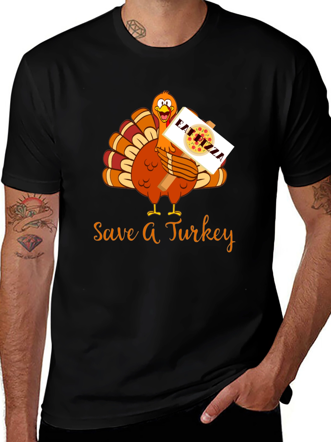 Save A Turkey Eat Pizza Thanksgiving T-Shirt