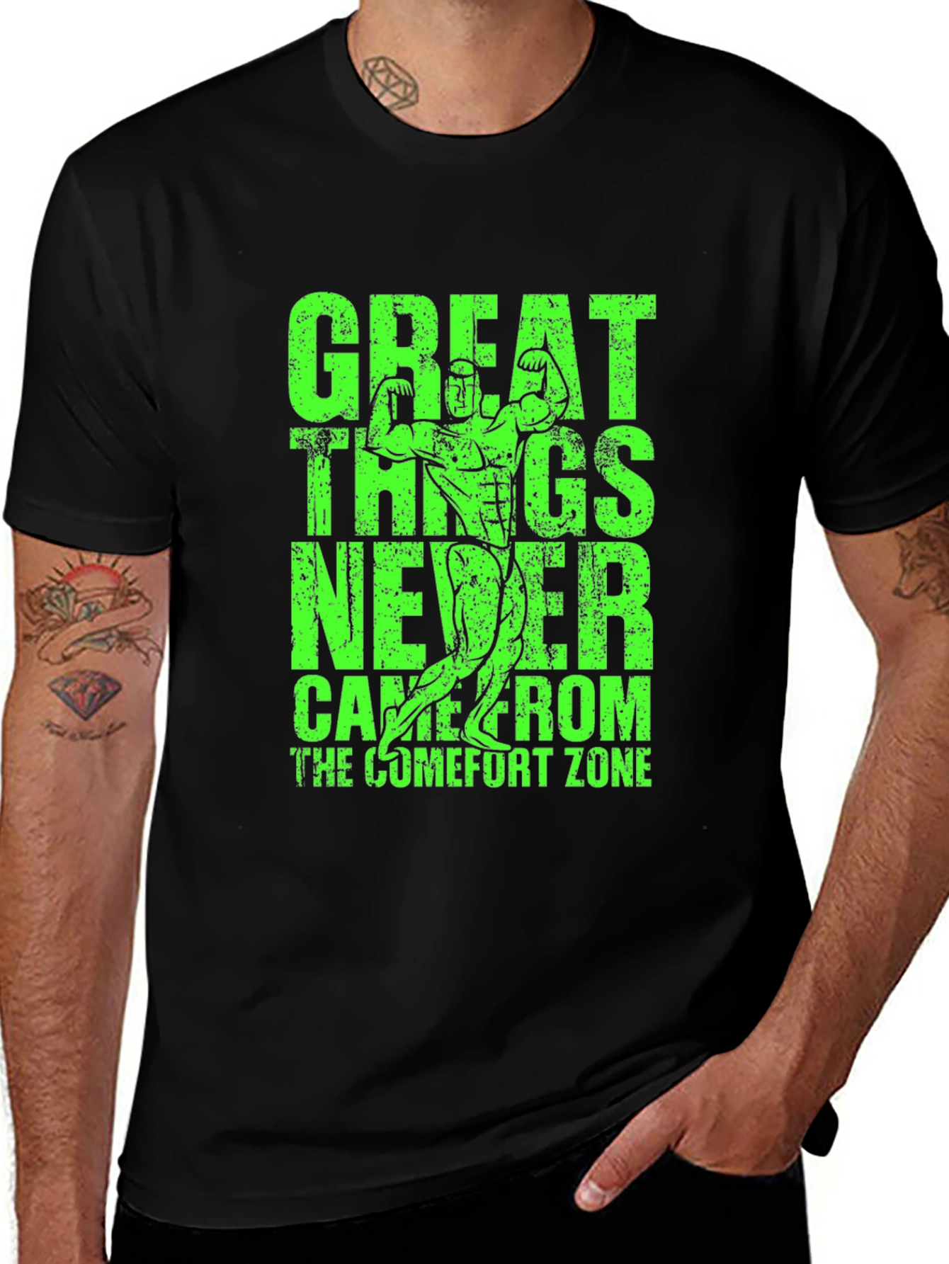 Variant 22 of Motivational Fitness T-Shirt - Great Things Never Came From Comfort Zone