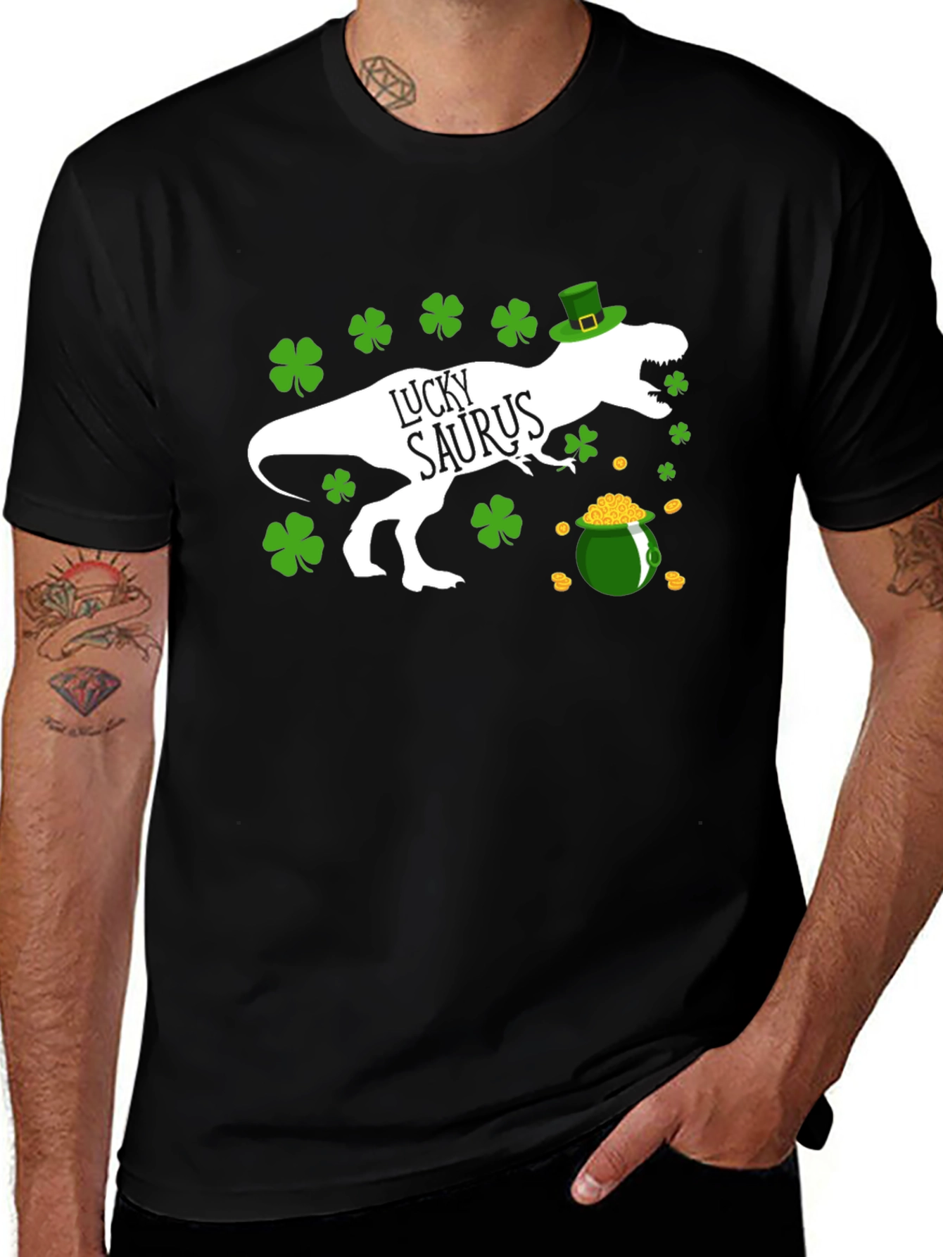 Lucky Saurus St. Patrick's Day Graphic Tee