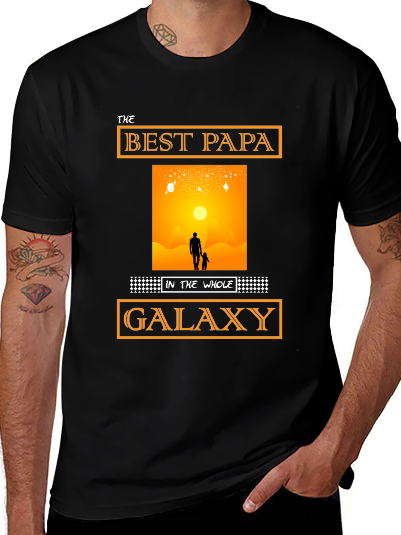 Variant 29 of Best Papa in the Galaxy T-Shirt Father's Day Gift
