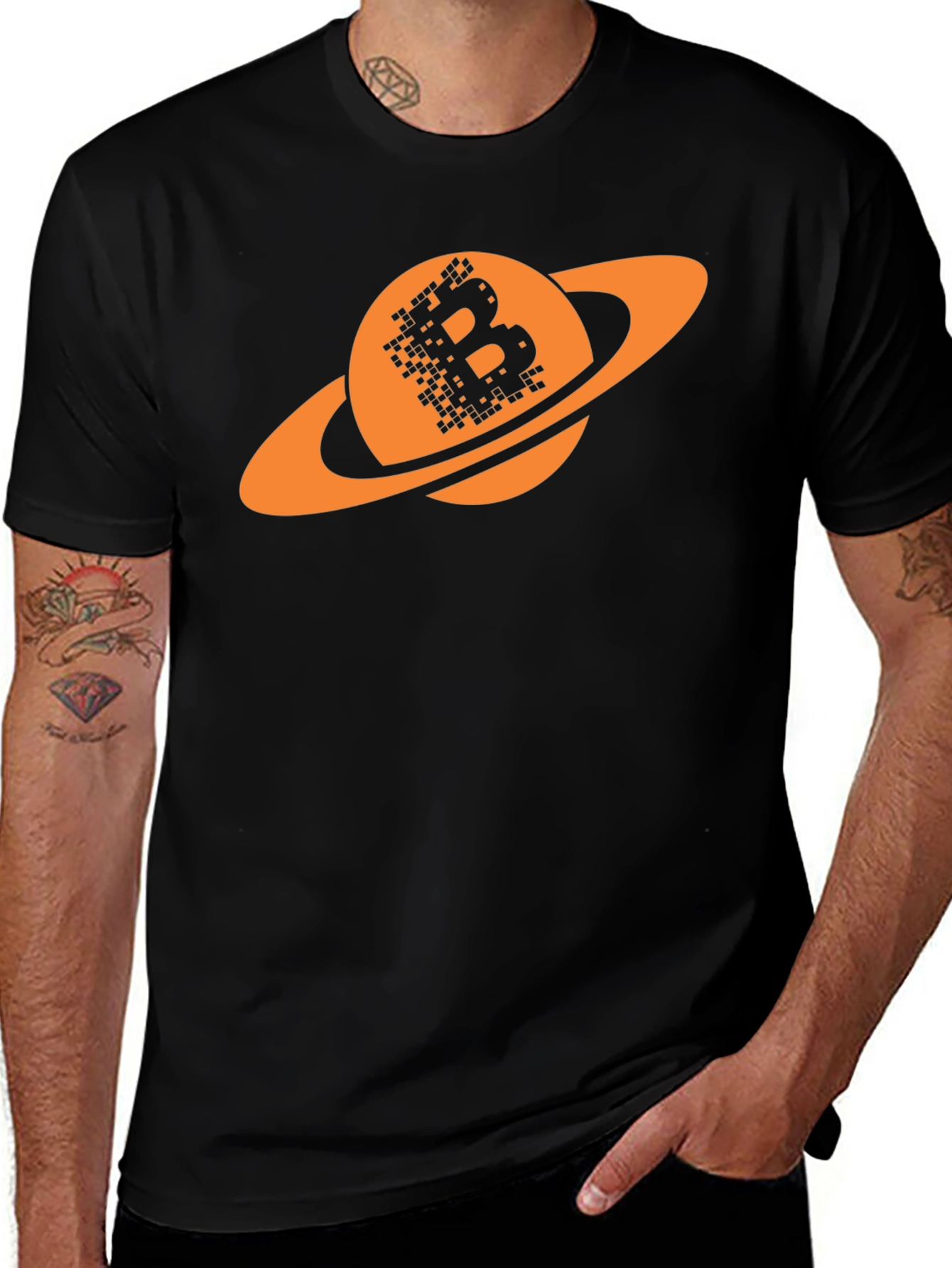 Variant 8 of Bitcoin Saturn T-Shirt - Crypto Planet Tee