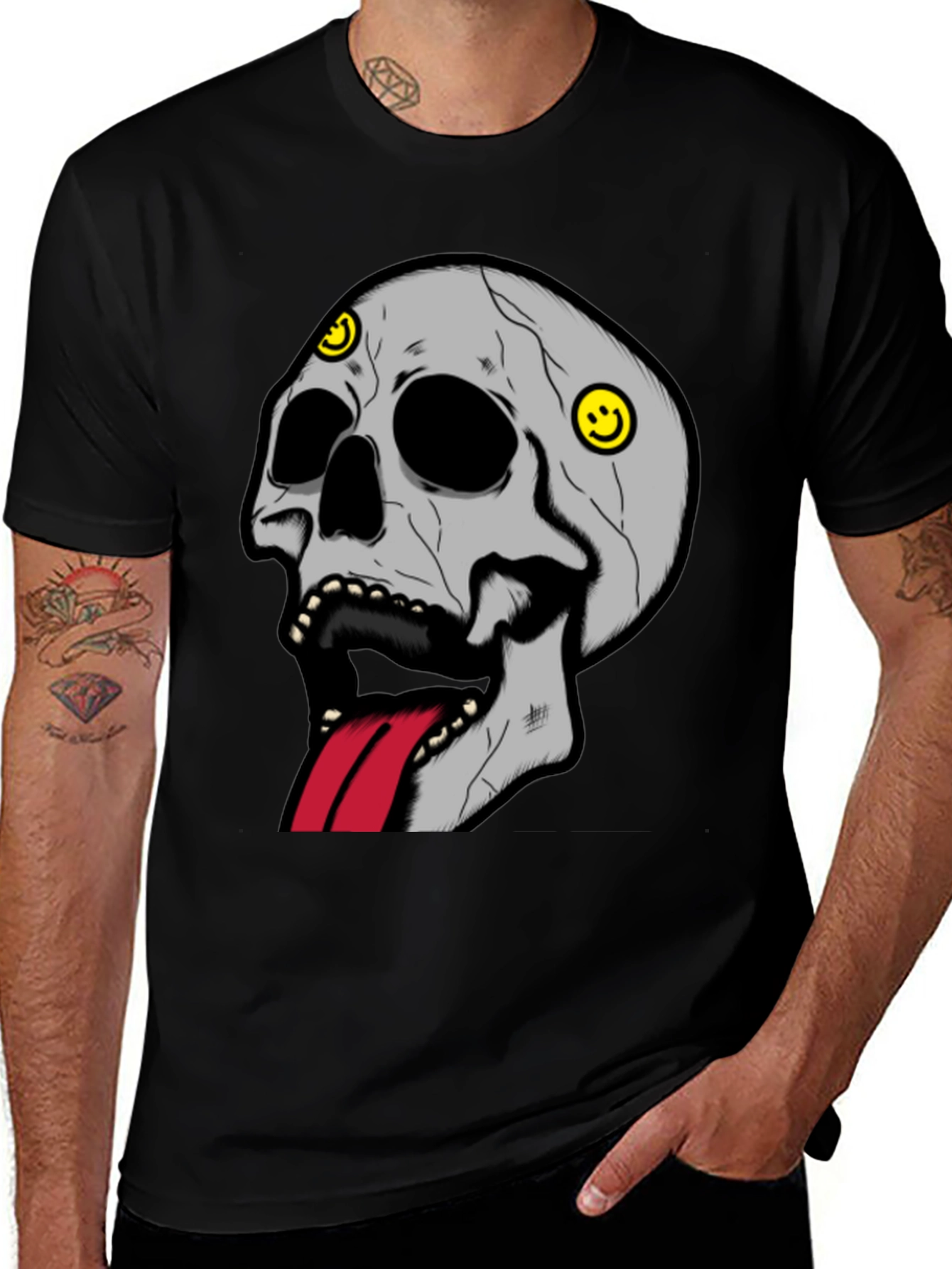 Variant 25 of Skull Graphic Tee - Edgy Streetwear