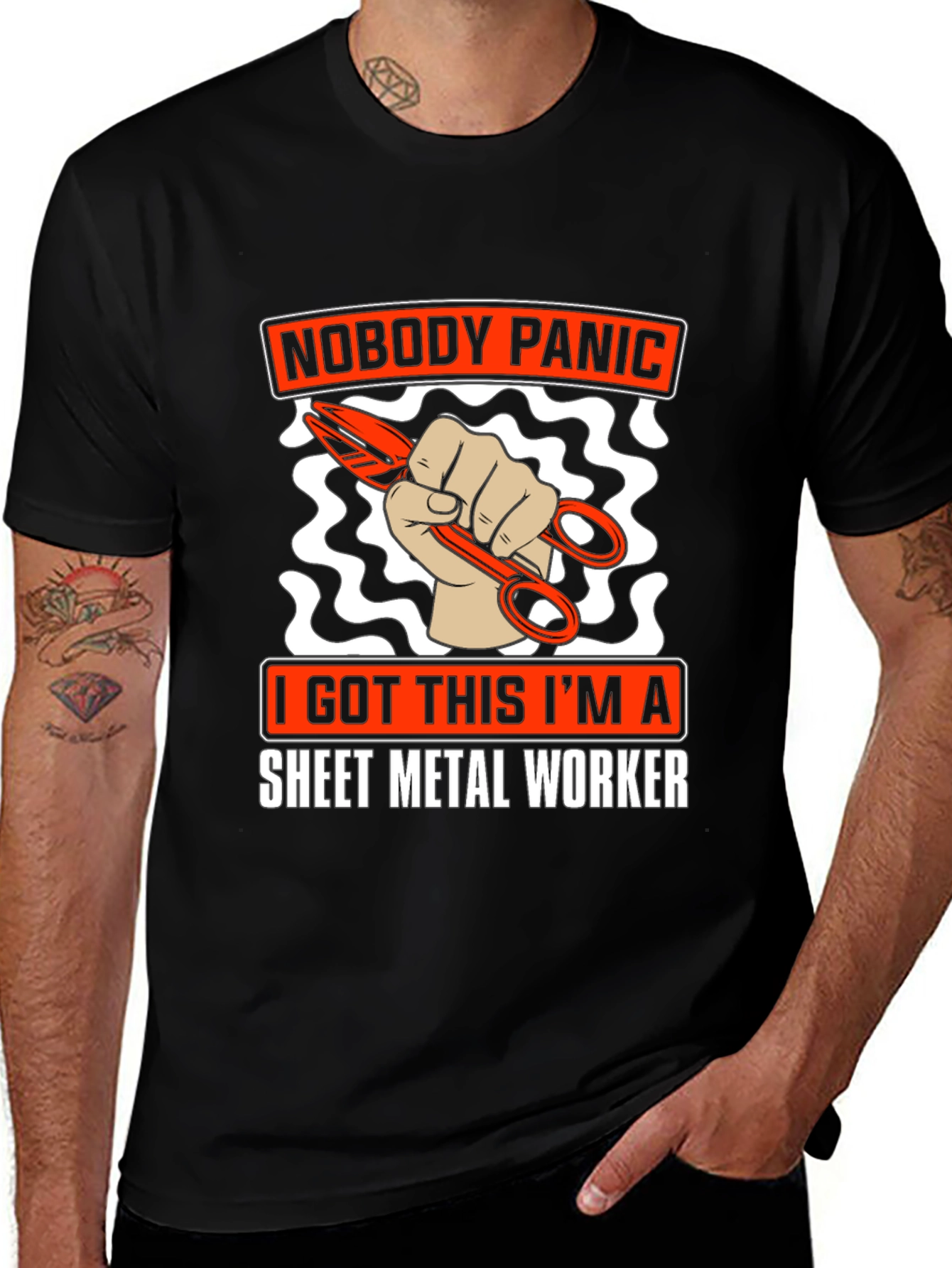 Variant 21 of Sheet Metal Worker T-Shirt Nobody Panic