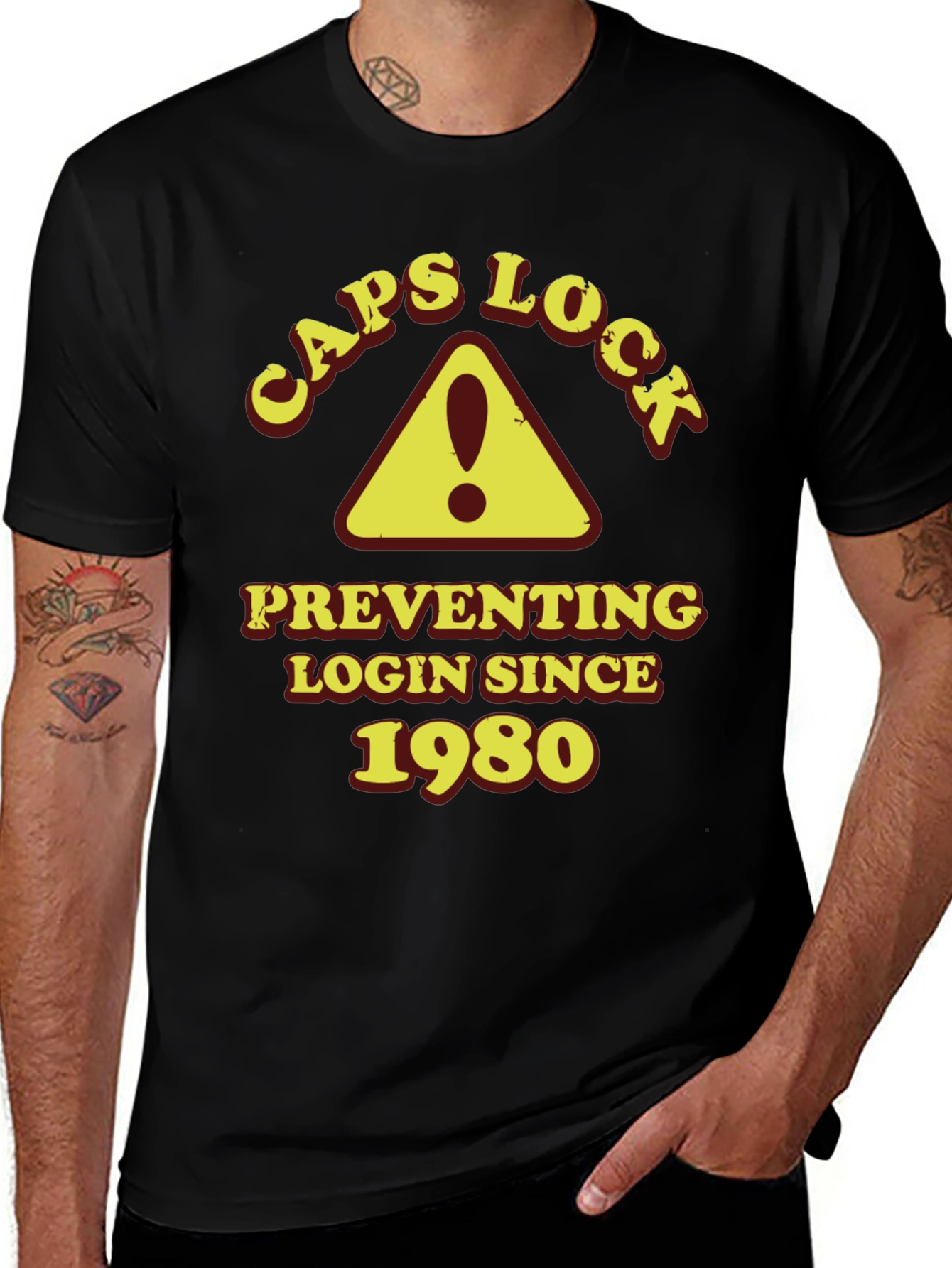 Variant 15 of Caps Lock Preventing Login T-Shirt