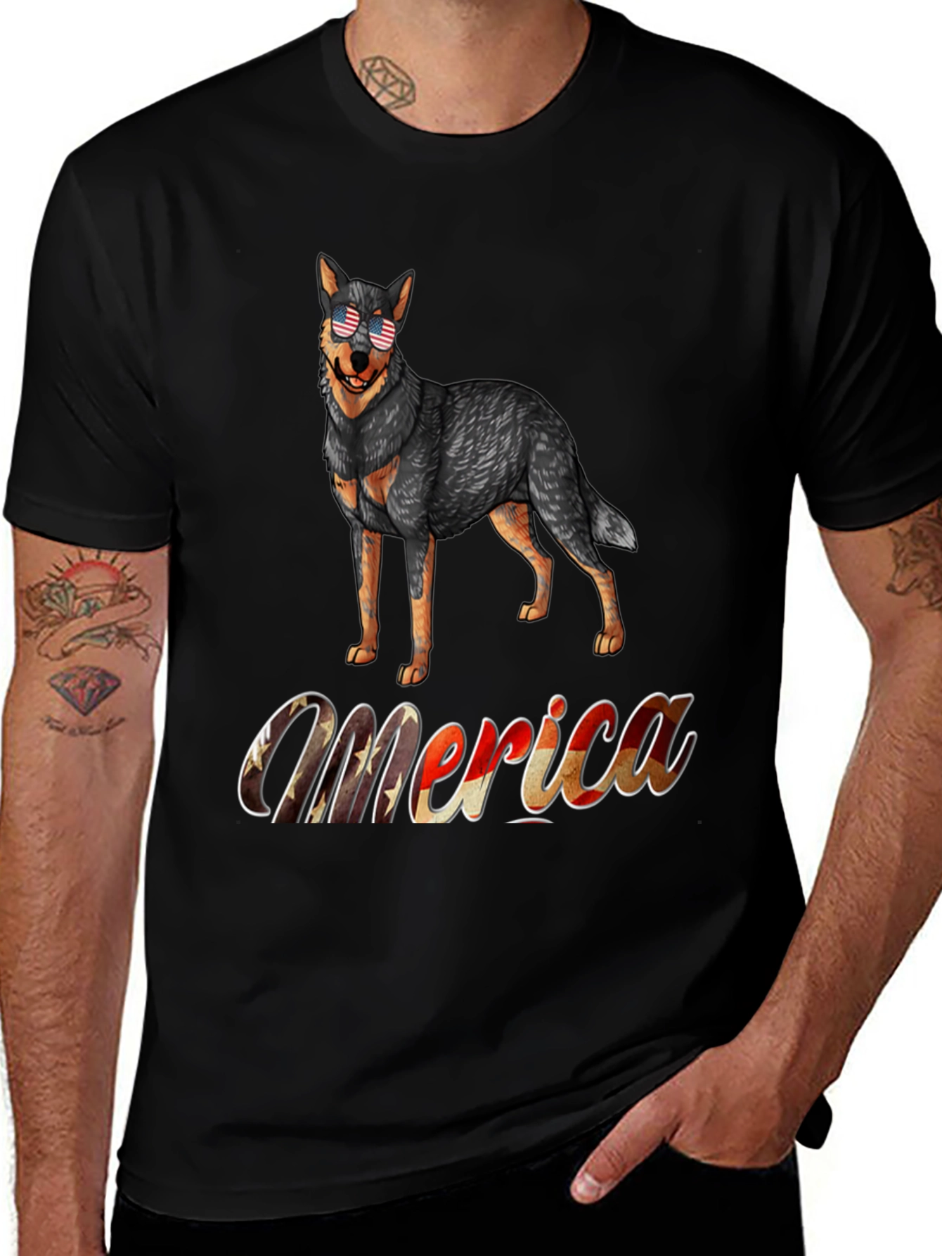 Variant 24 of Patriotic Dog T-Shirt - 'Merica Design
